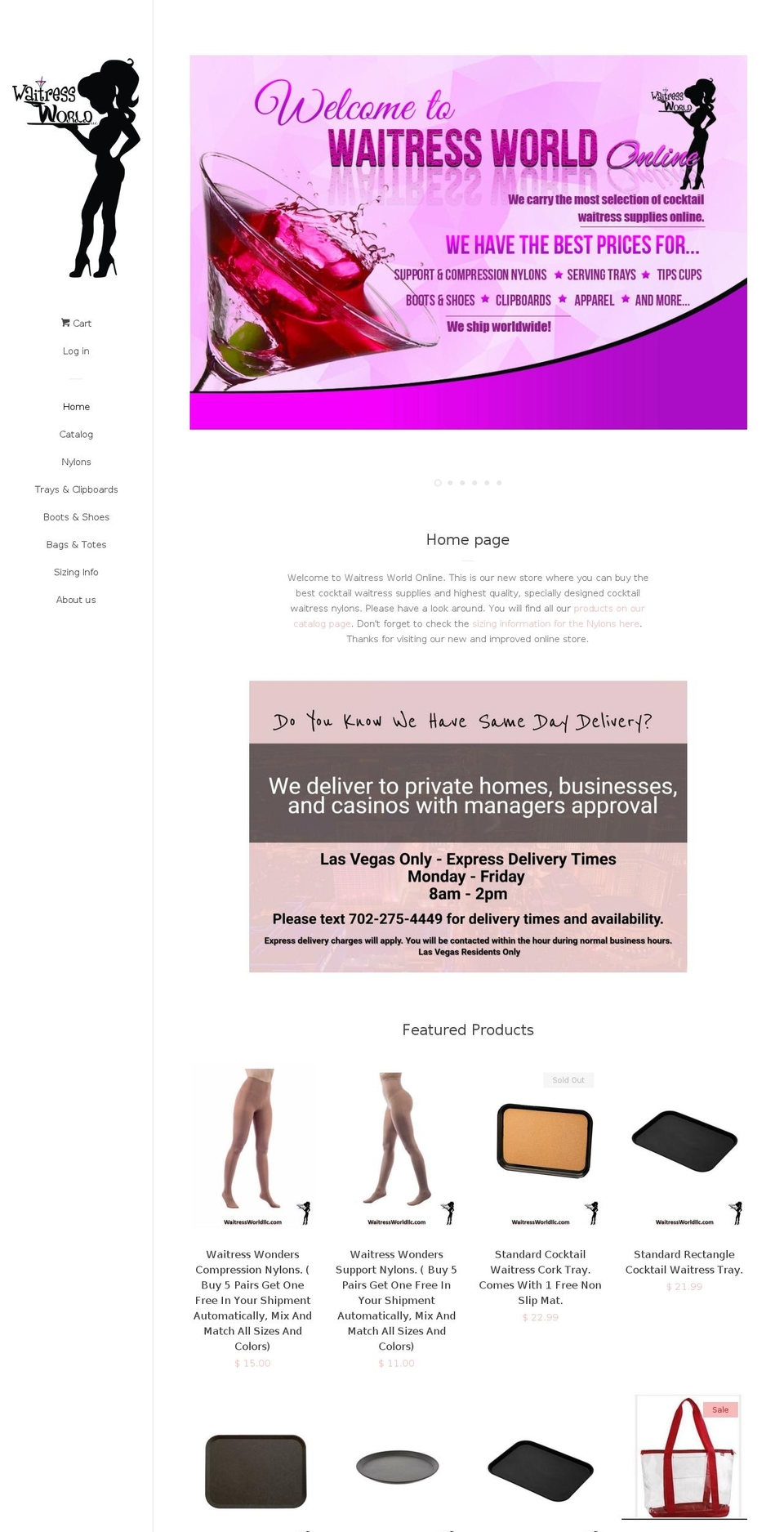 waitressworldllc.com shopify website screenshot