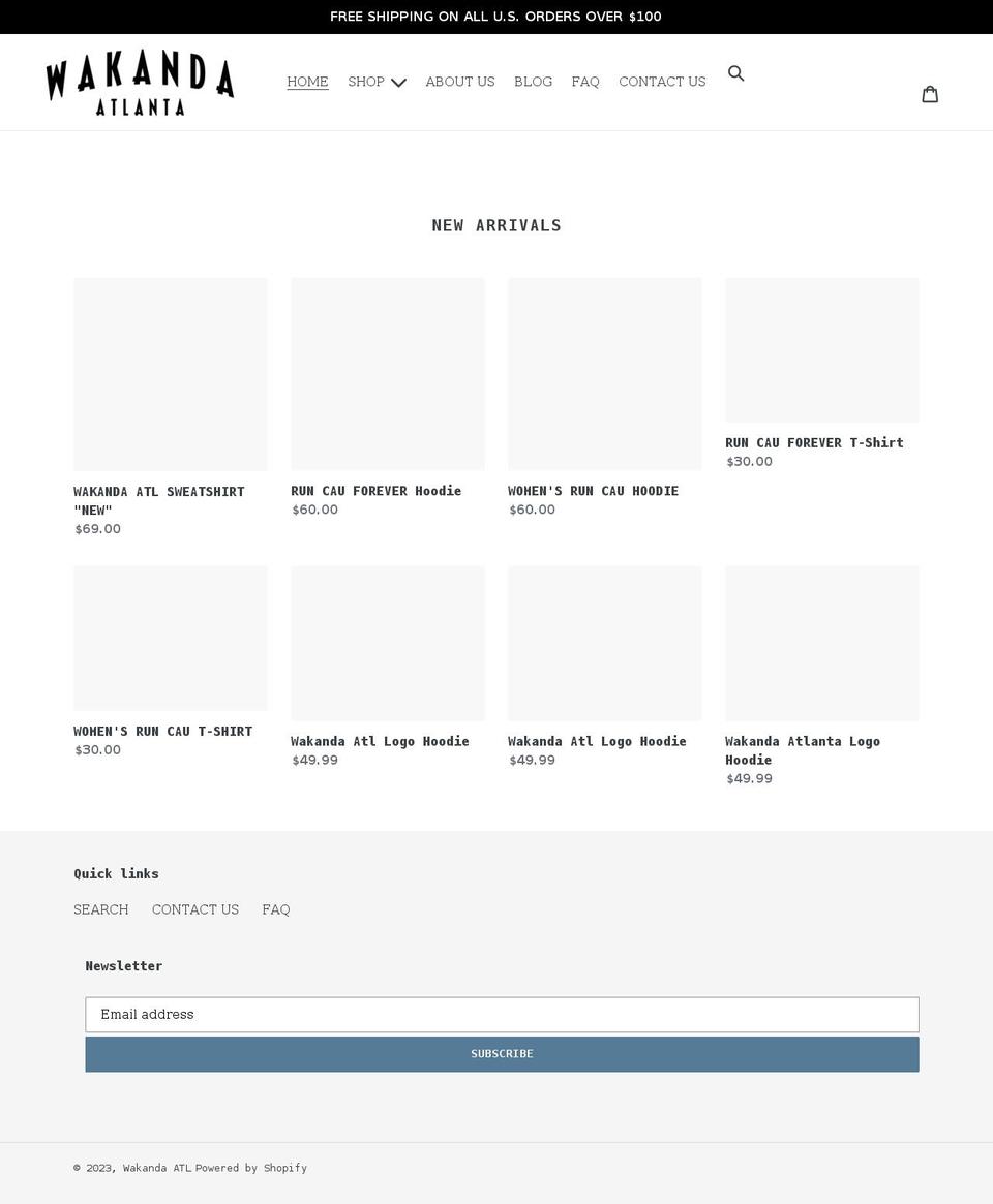 wakandaatl.shop shopify website screenshot