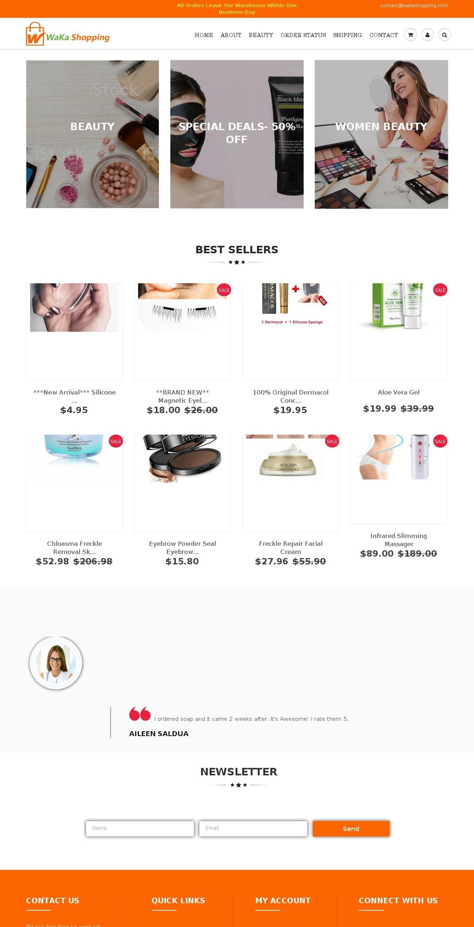 wakashopping.net shopify website screenshot