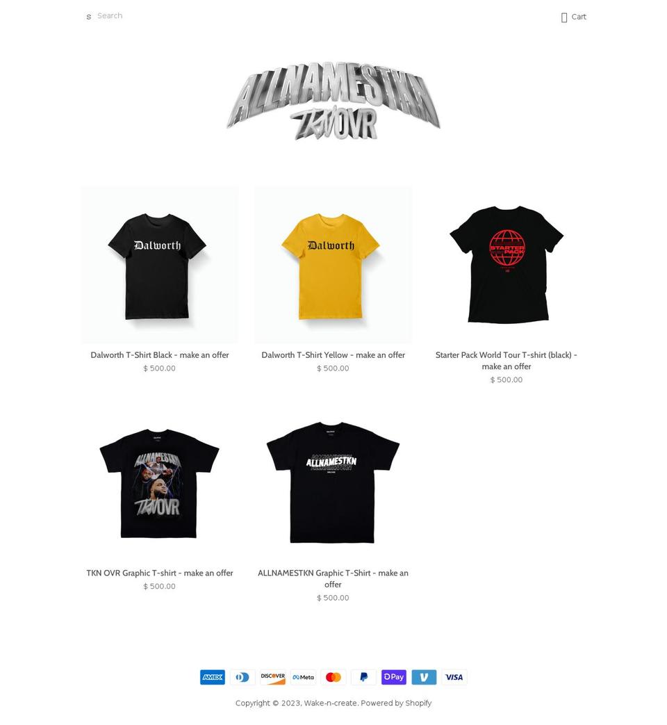 wake-n-create.com shopify website screenshot