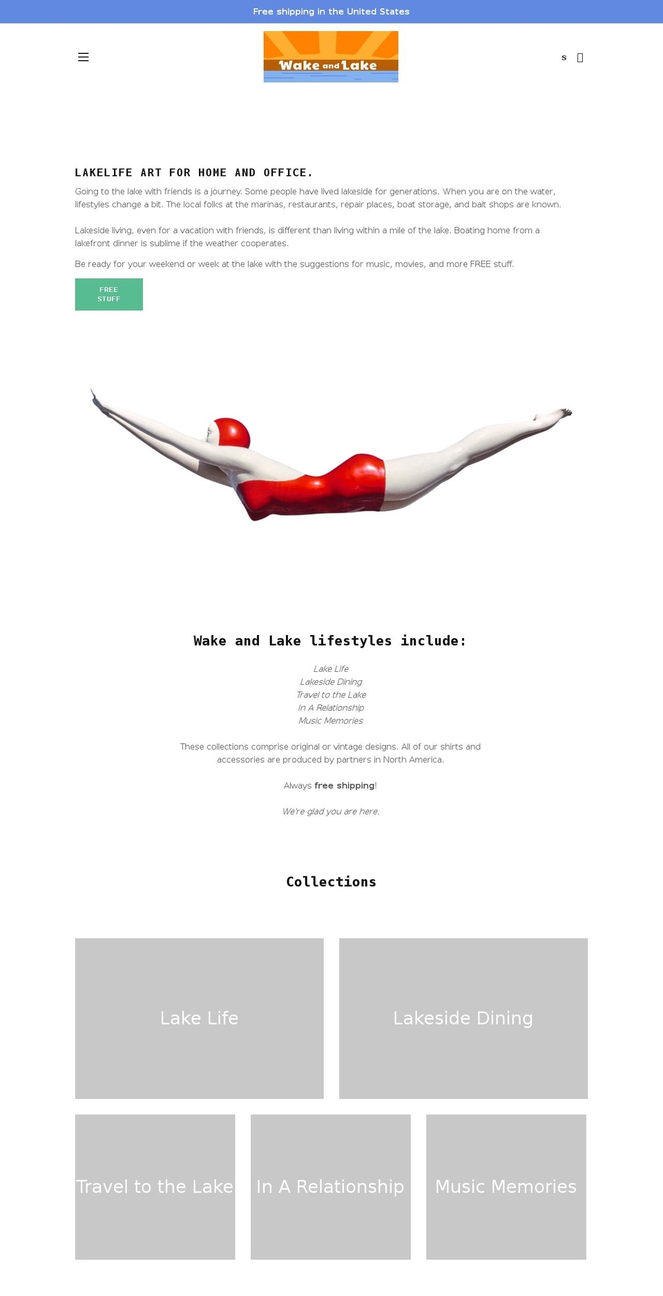 wakeandlake.com shopify website screenshot