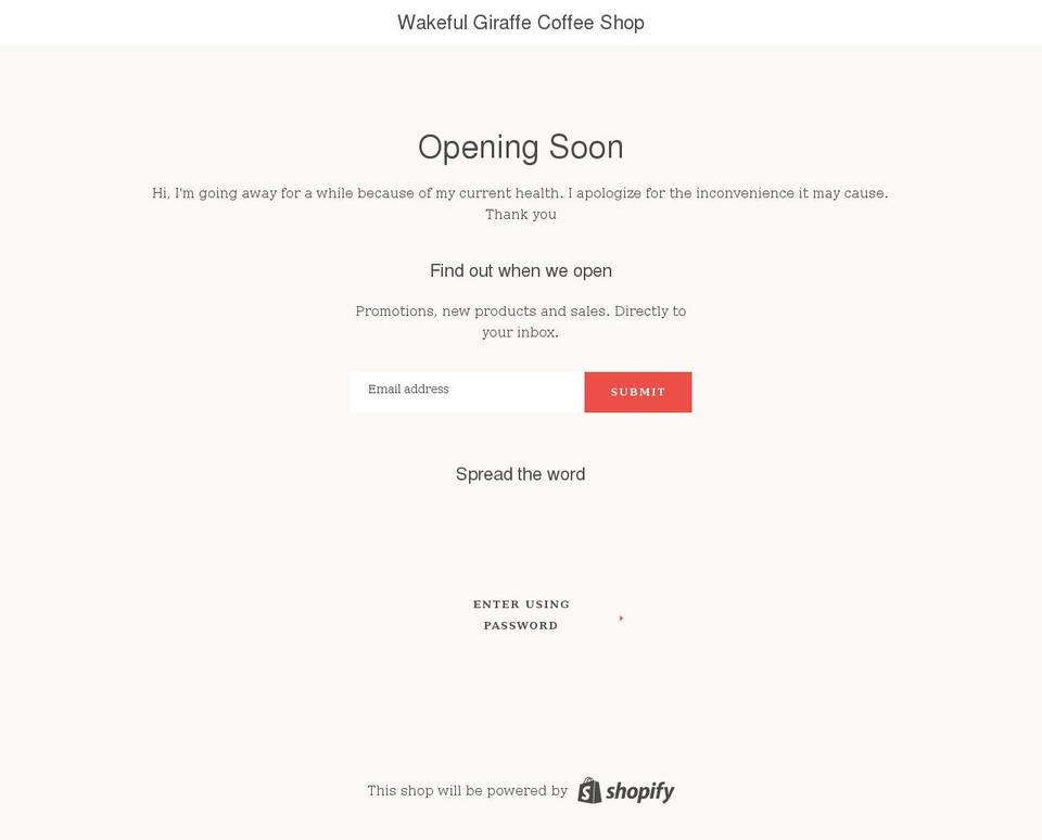 DropShipForSale Shopify theme site example wakefulgiraffe.com