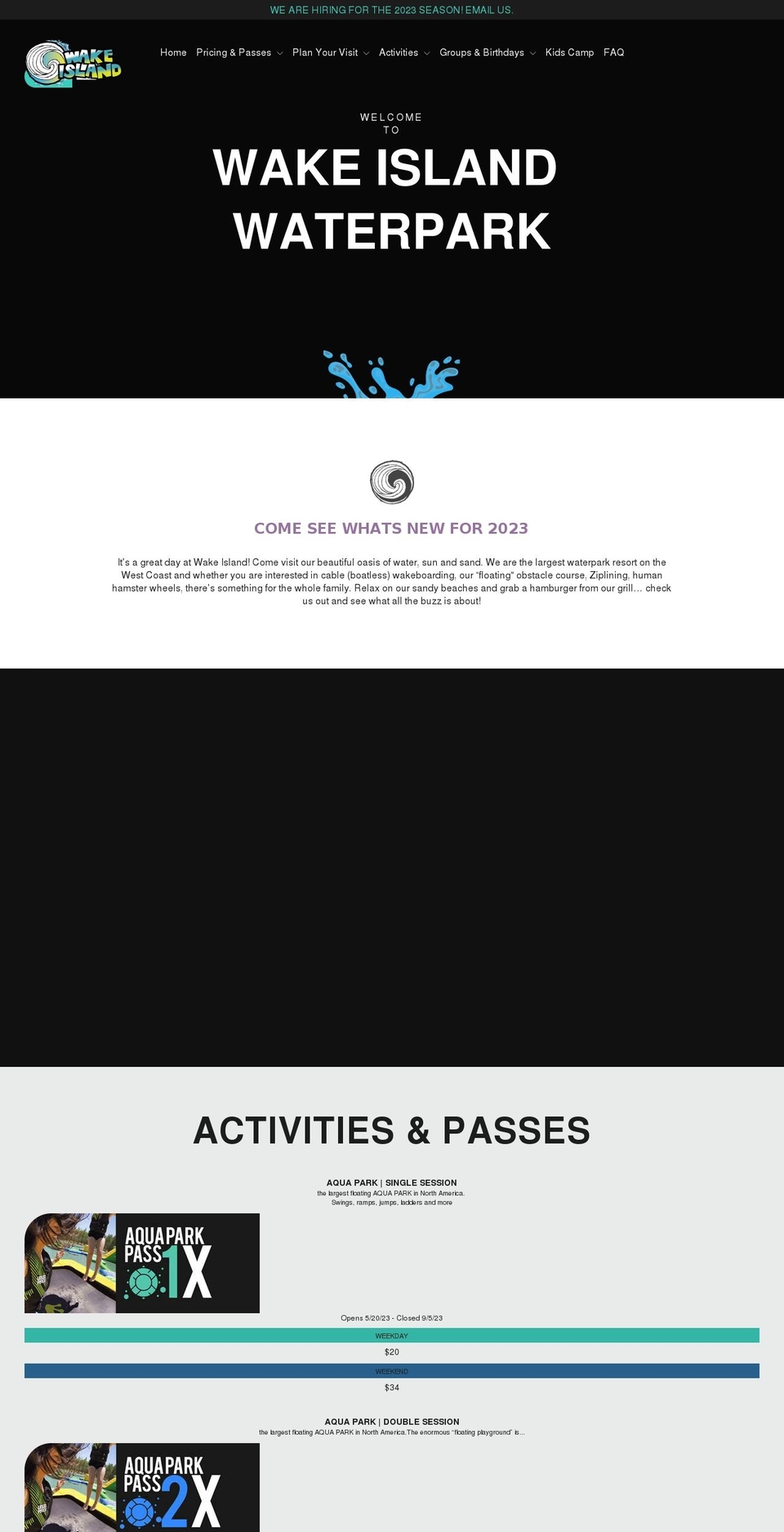 wakeislandwaterpark.com shopify website screenshot