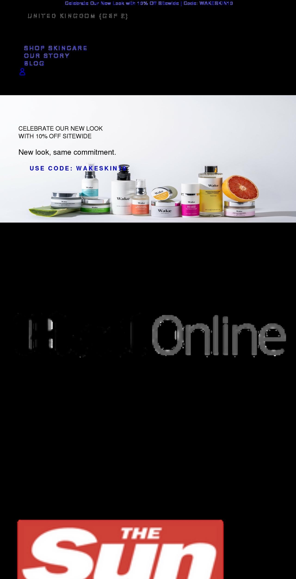 wakeskincare.com shopify website screenshot