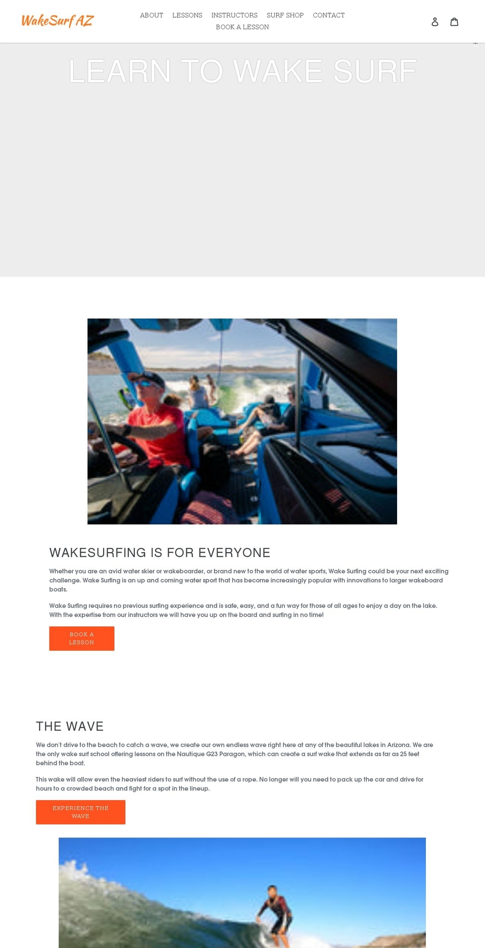 wakesurfaz.com shopify website screenshot