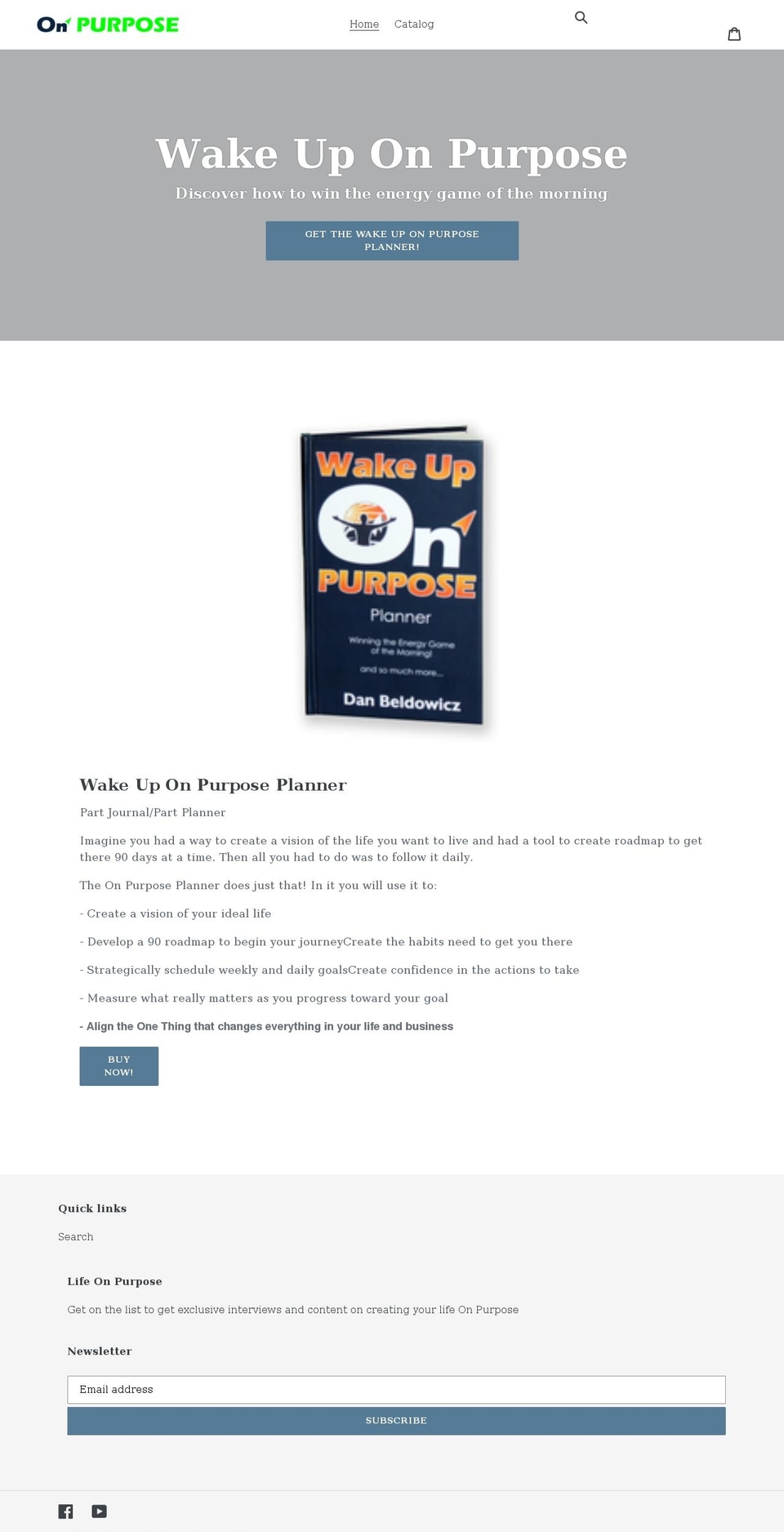 wakeuponpurposeplanner.com shopify website screenshot