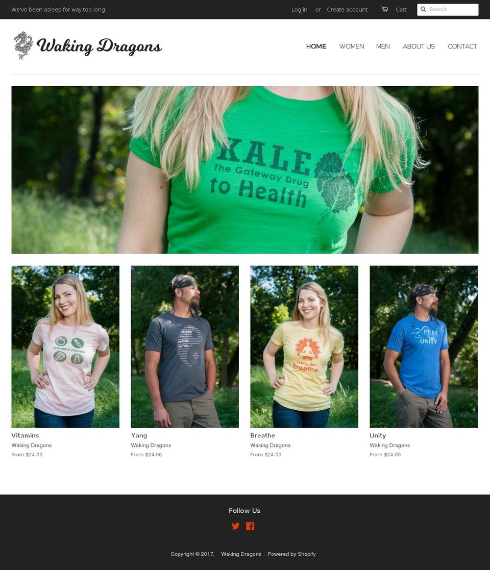 wakingdragons.com shopify website screenshot