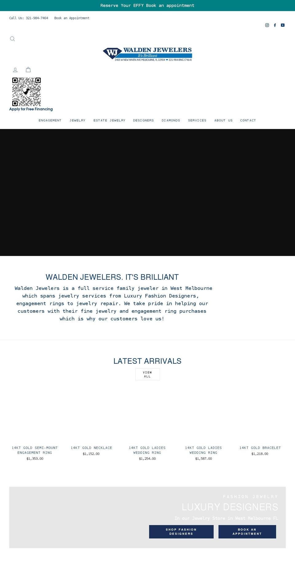 walden-jewelers.com shopify website screenshot