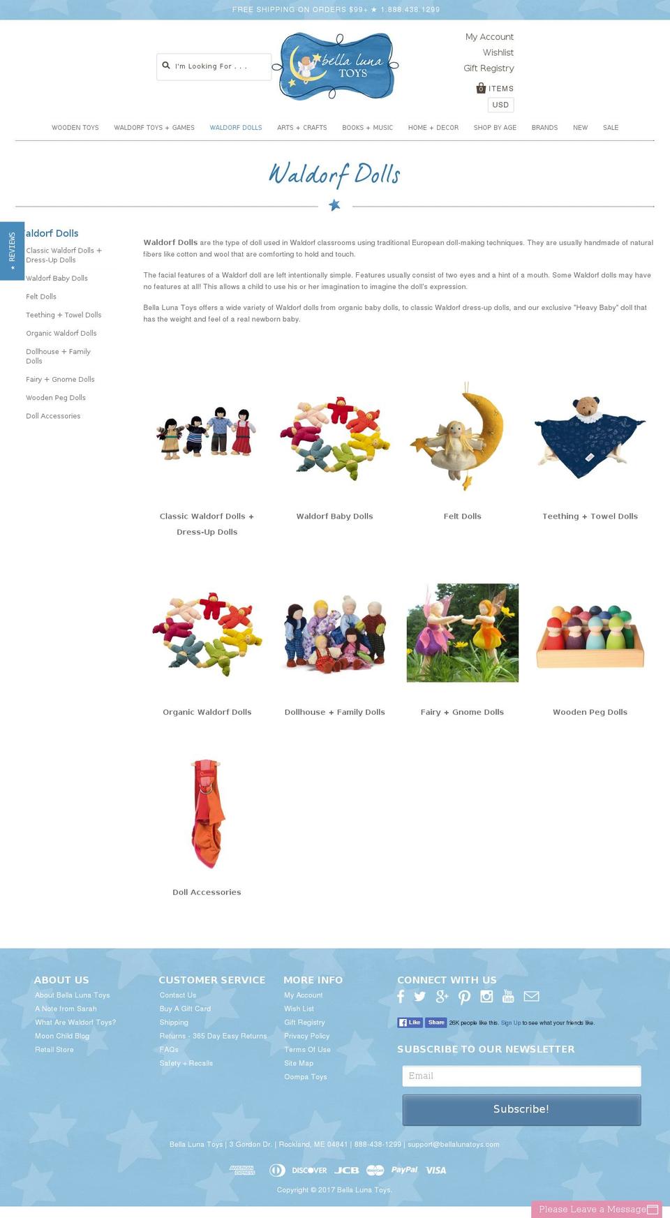 waldorf-dolls.com shopify website screenshot