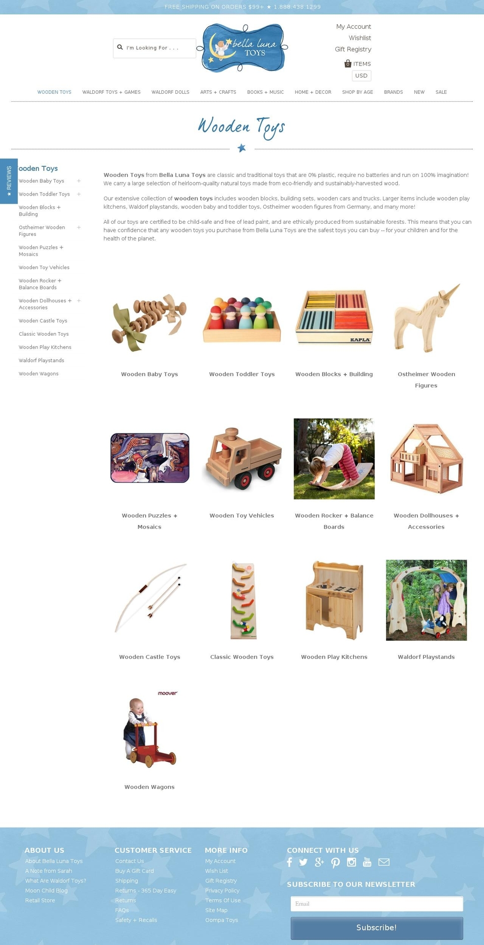 waldorfwoodentoys.com shopify website screenshot