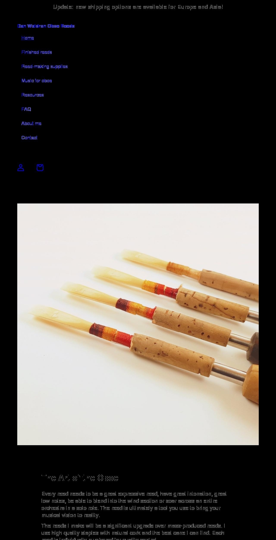 waldronreeds.com shopify website screenshot