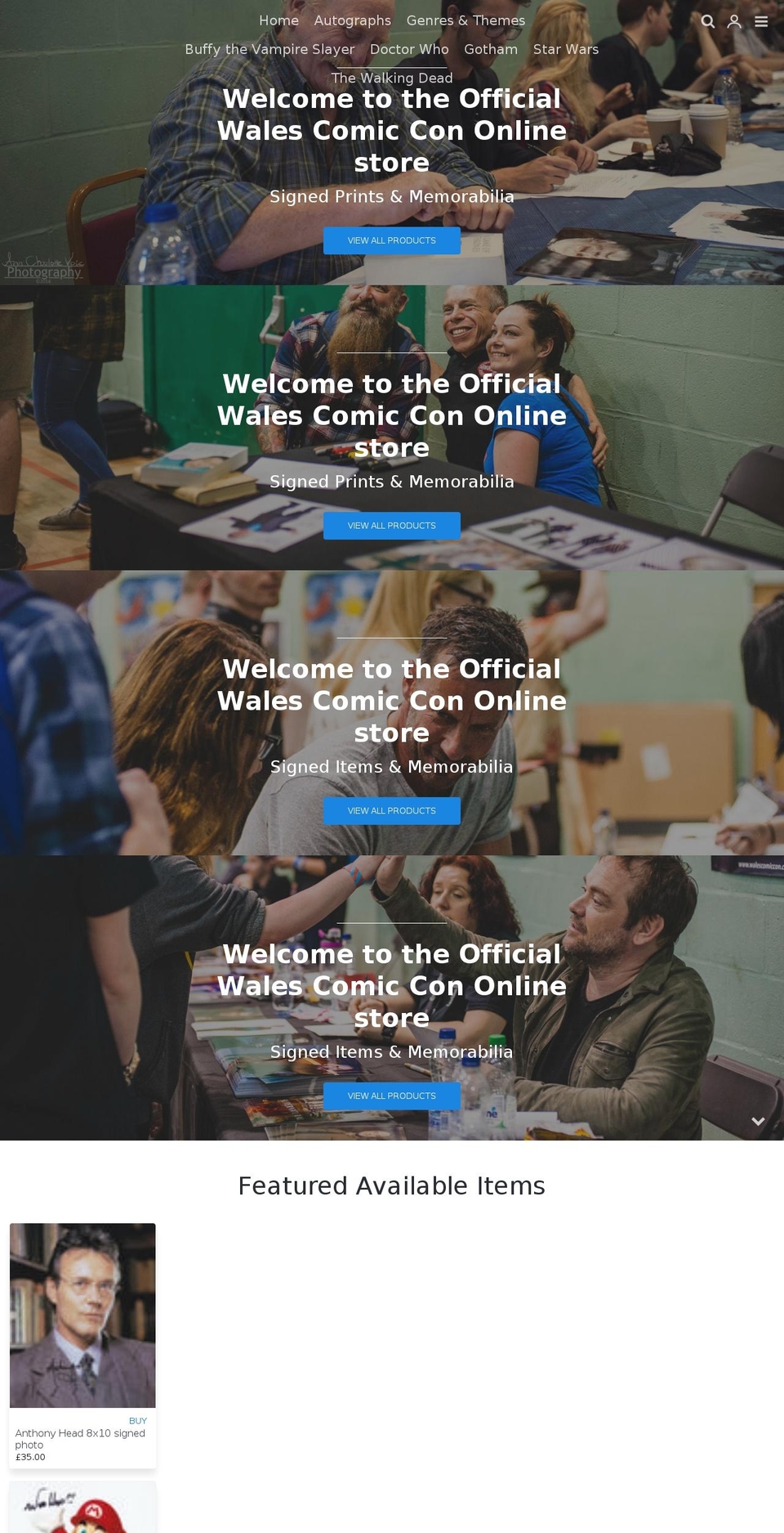 walescomicconshop.com shopify website screenshot