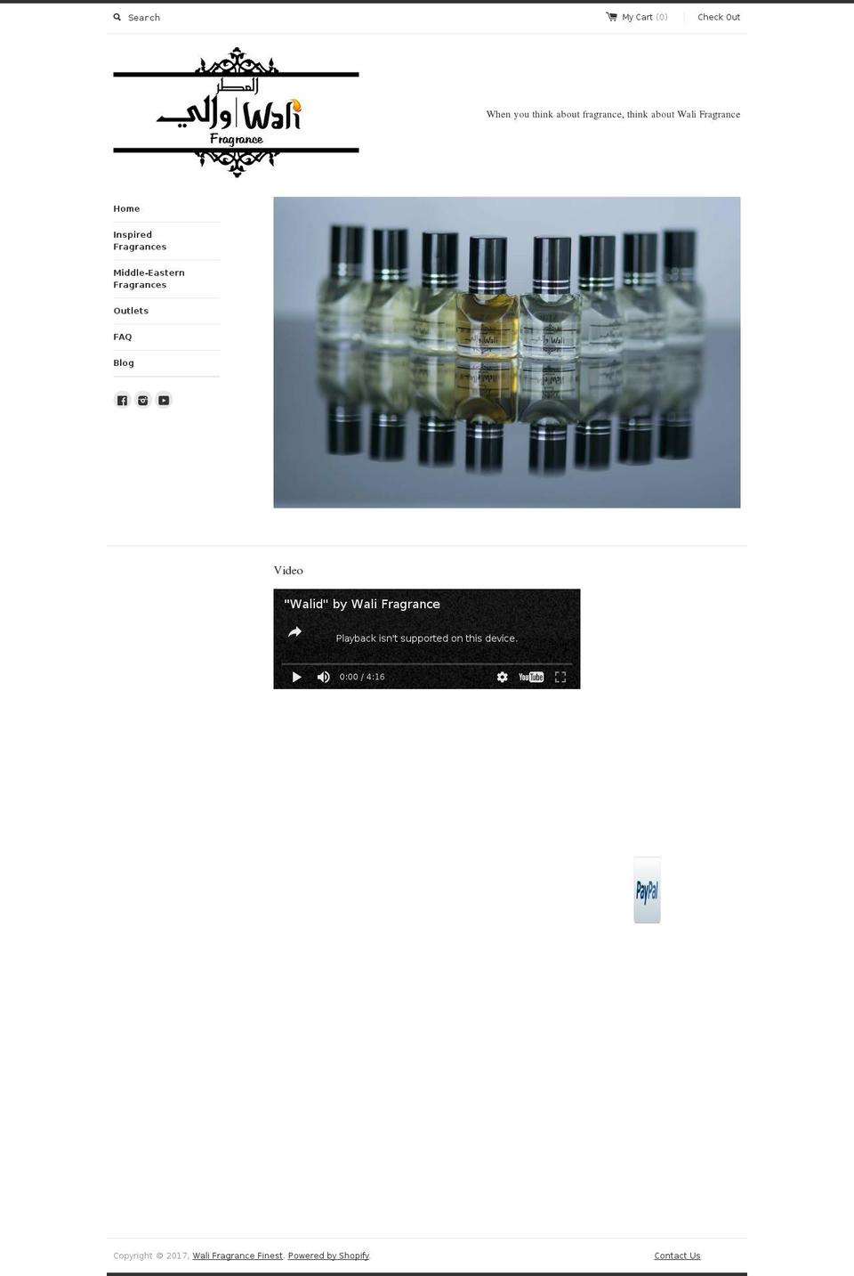 walifragrancefinest.com shopify website screenshot