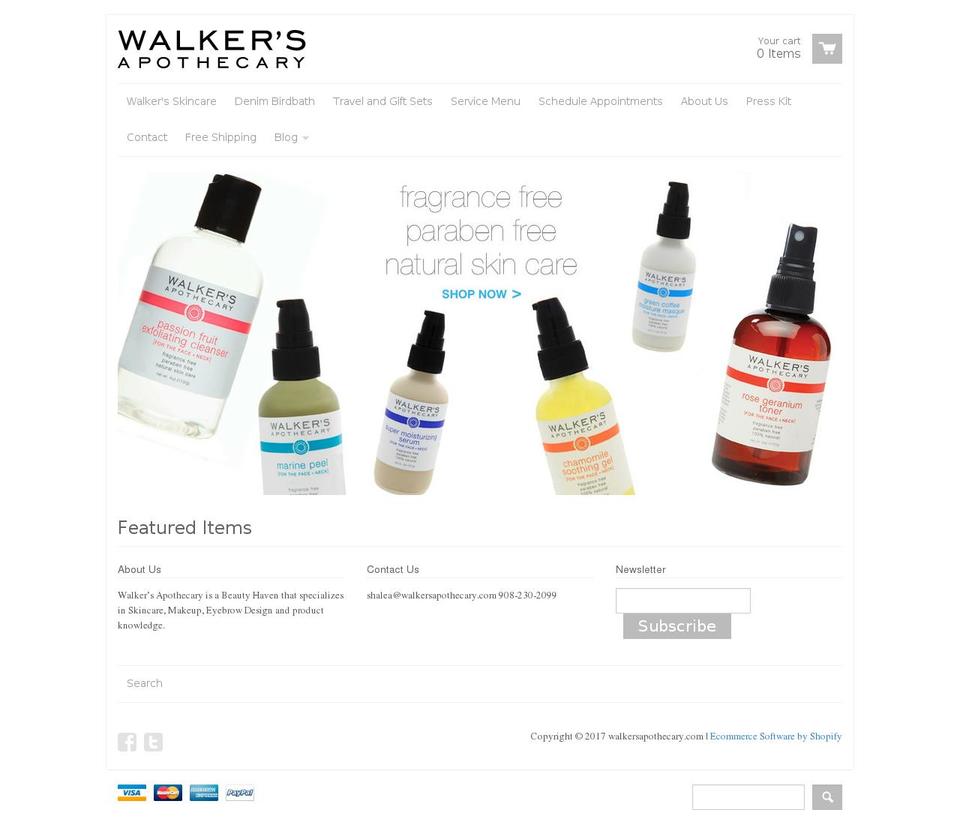 walkersapothecary.com shopify website screenshot