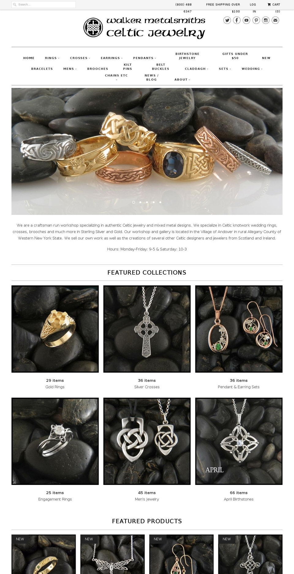 Responsive Shopify theme site example walkerscelticjewelry.com