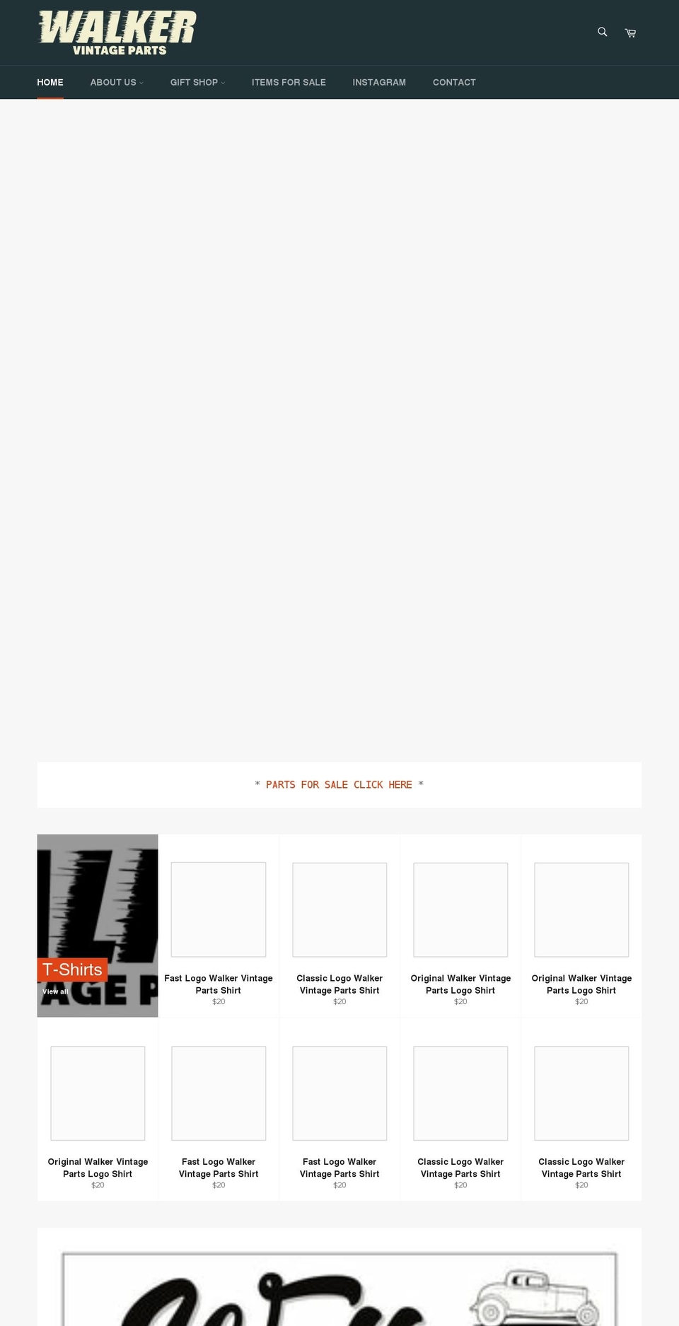 walkervintageparts.com shopify website screenshot