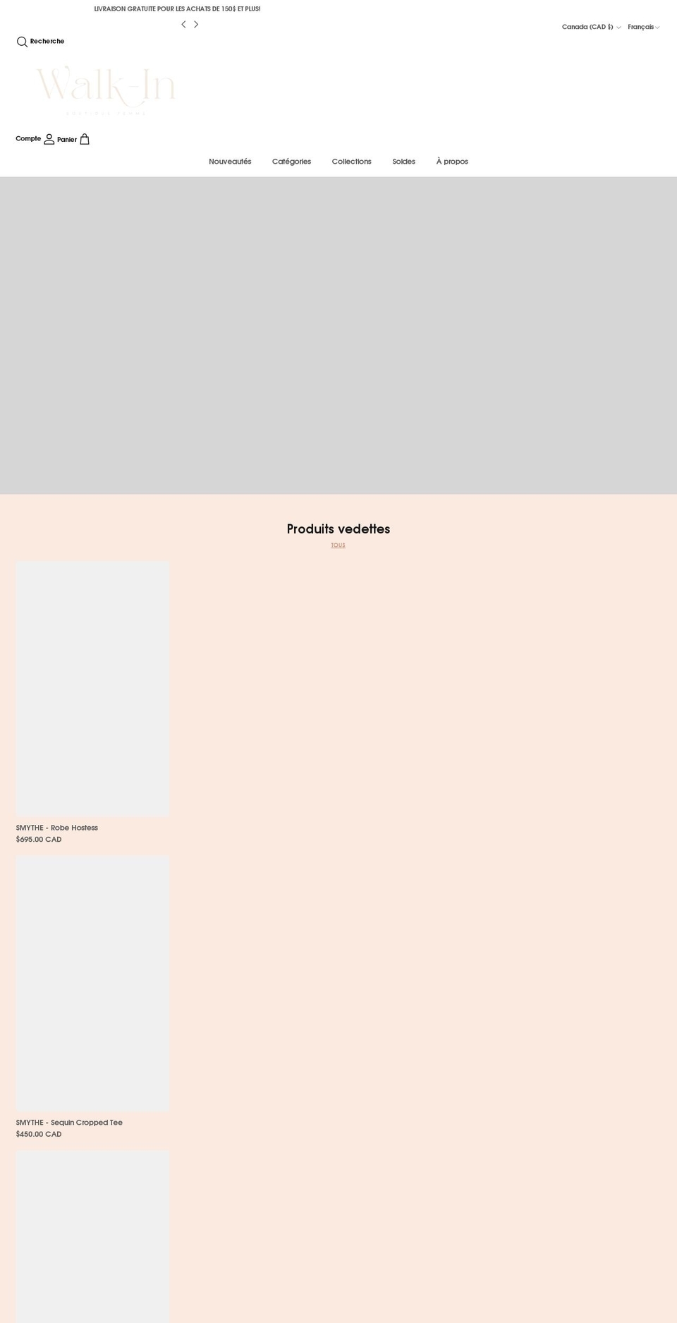 walkinboutique.com shopify website screenshot