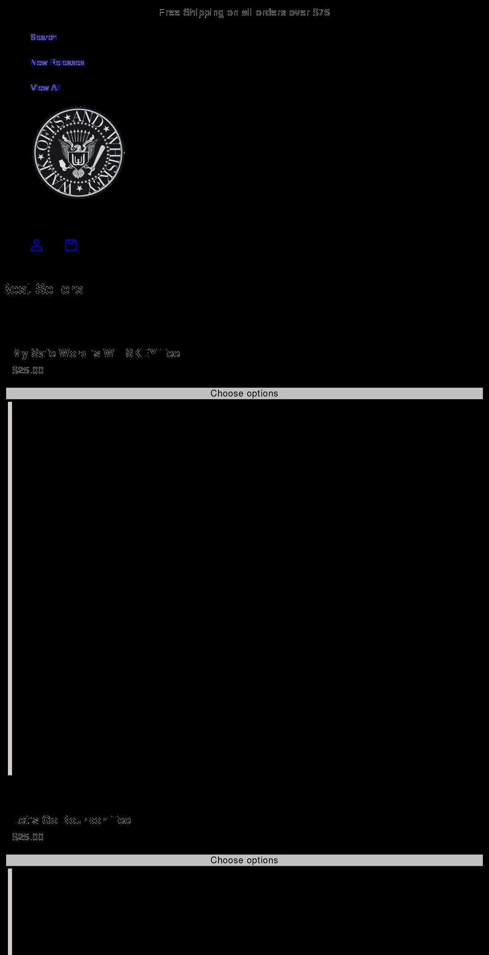 walkoffsandwhiskey.com shopify website screenshot