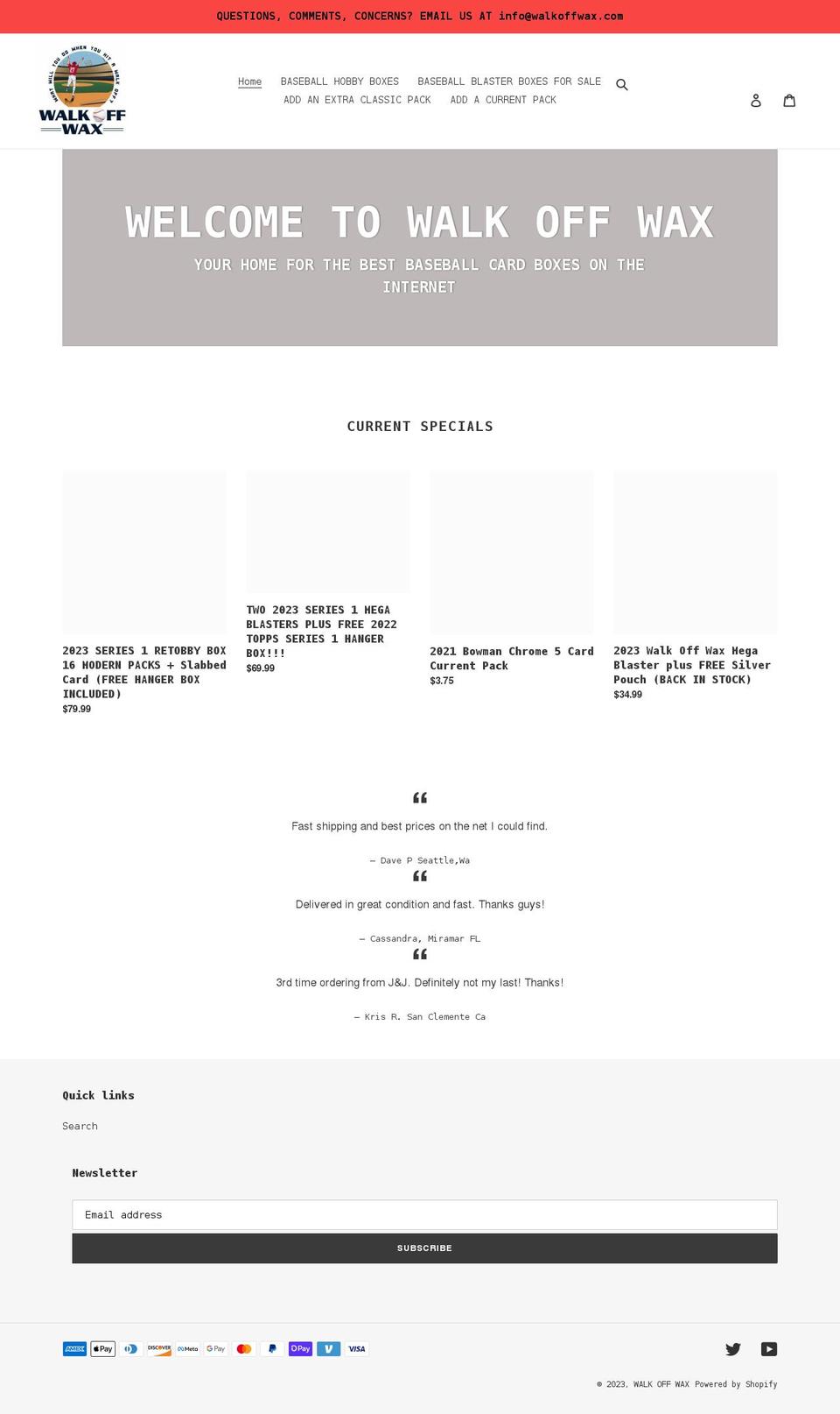 walkoffwax.com shopify website screenshot