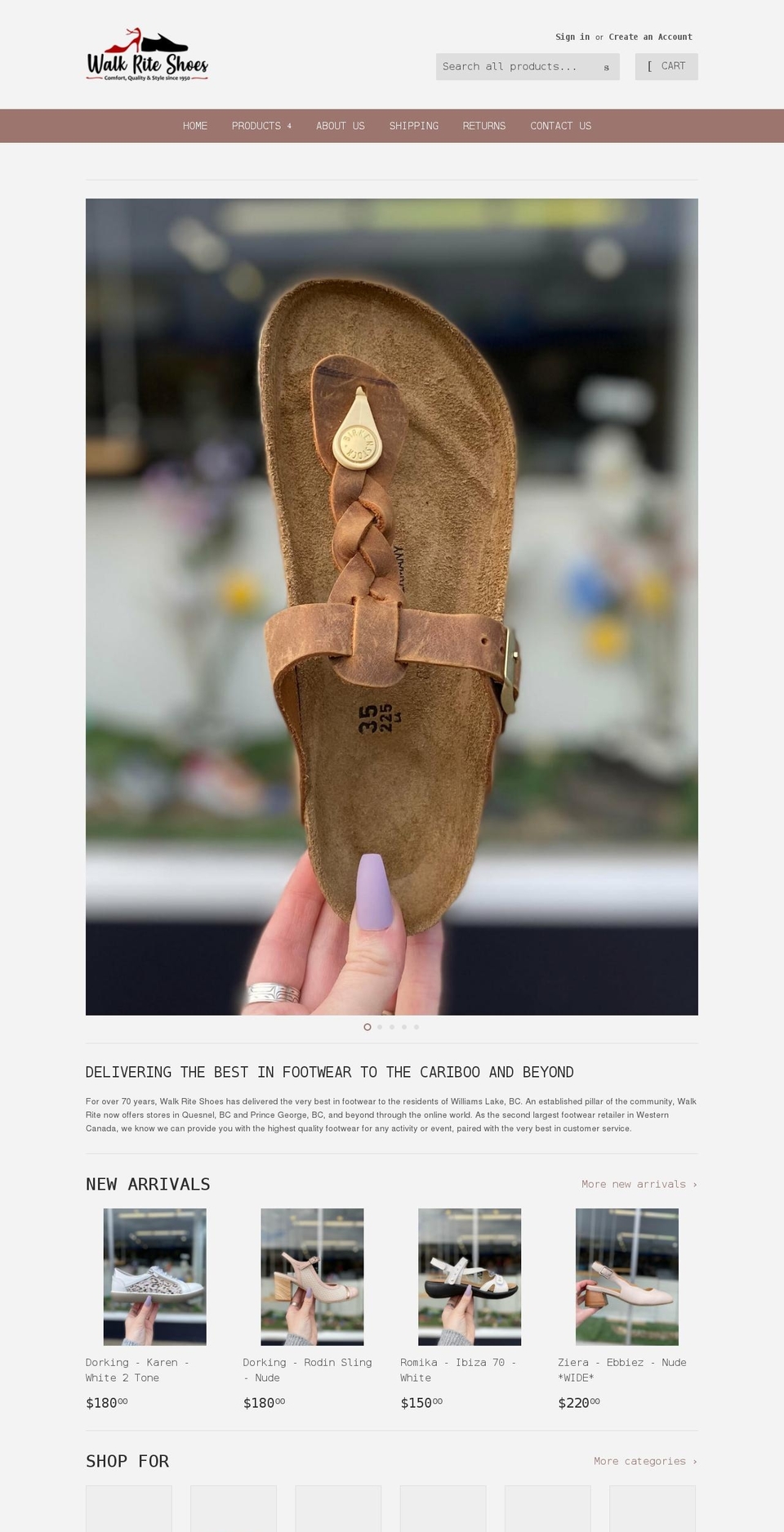 walkriteshoes.com shopify website screenshot