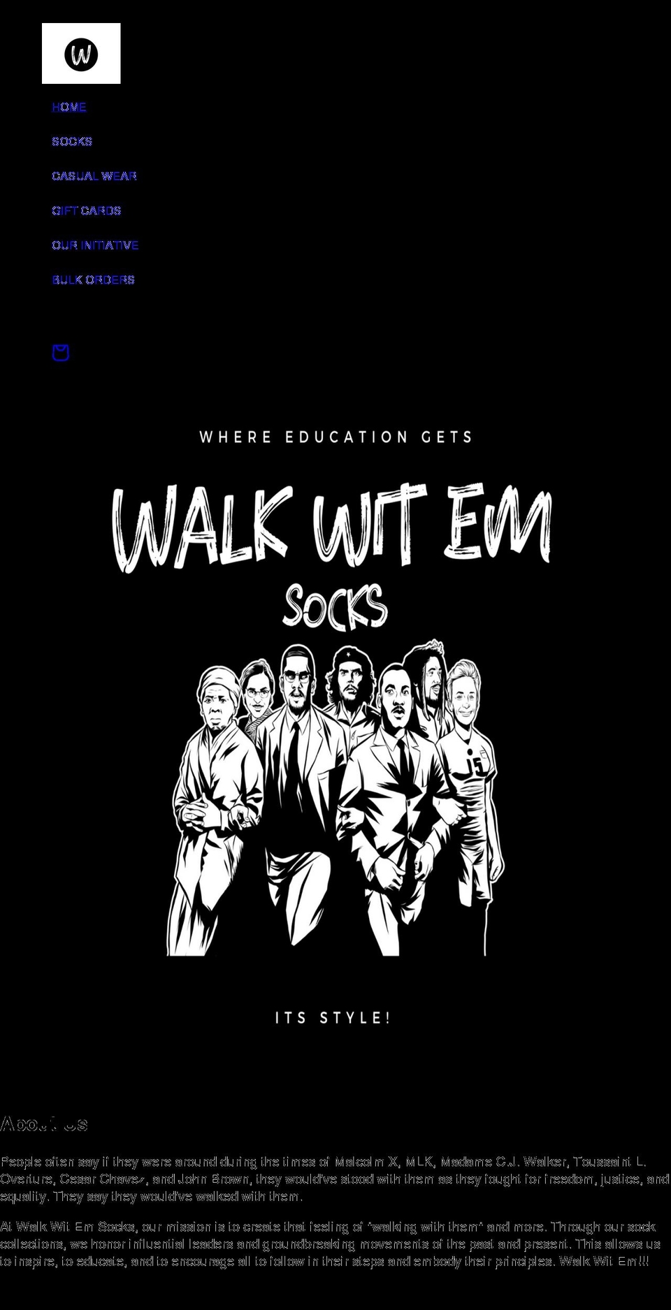 walkwitemsocks.com shopify website screenshot