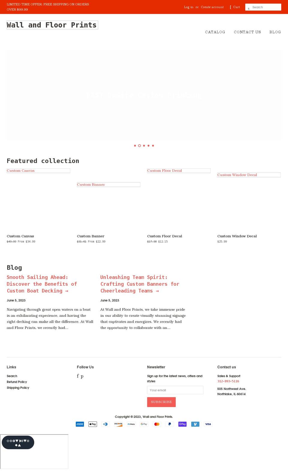 wallandfloorprints.com shopify website screenshot
