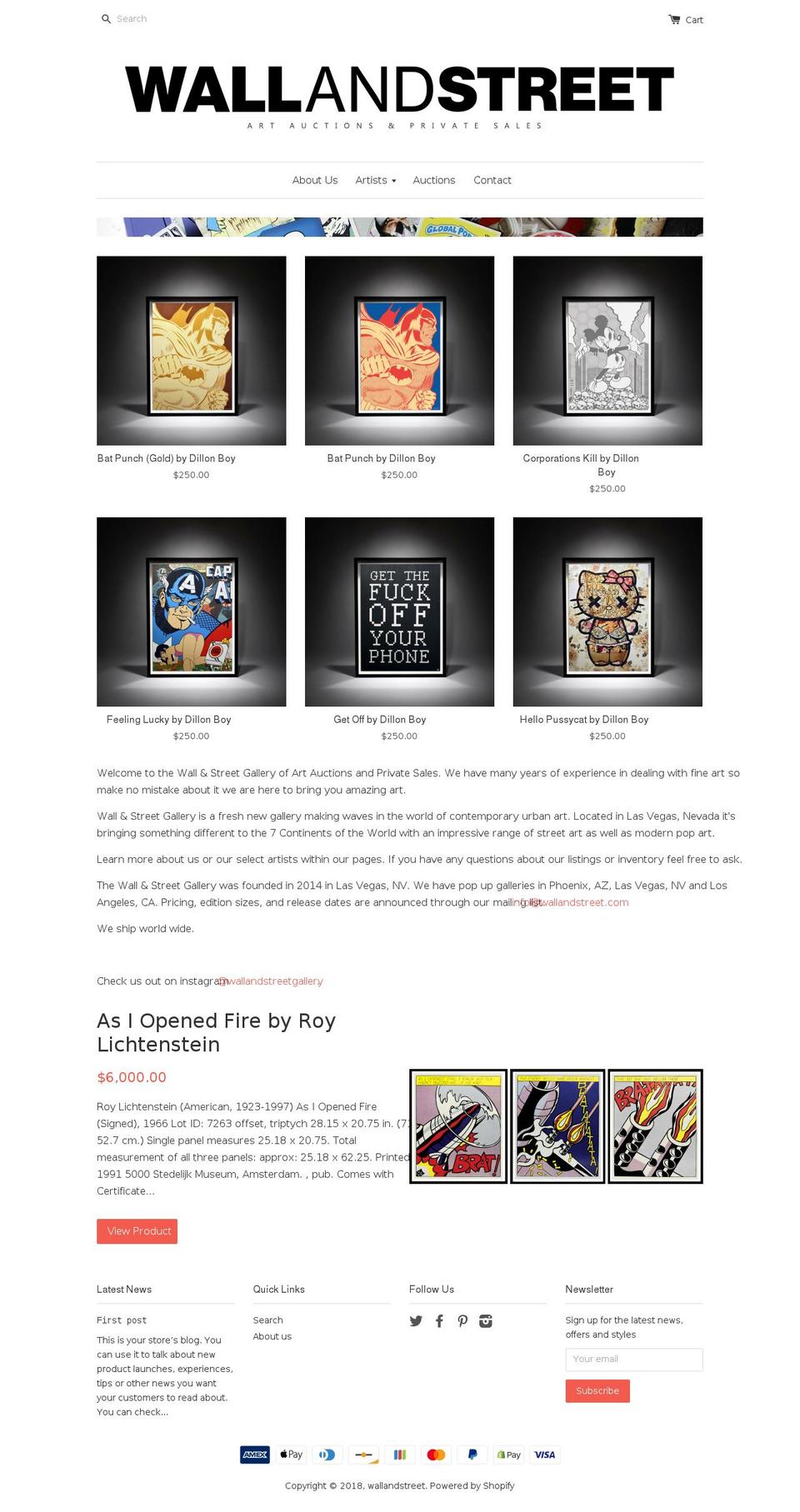 wallandstreet.com shopify website screenshot