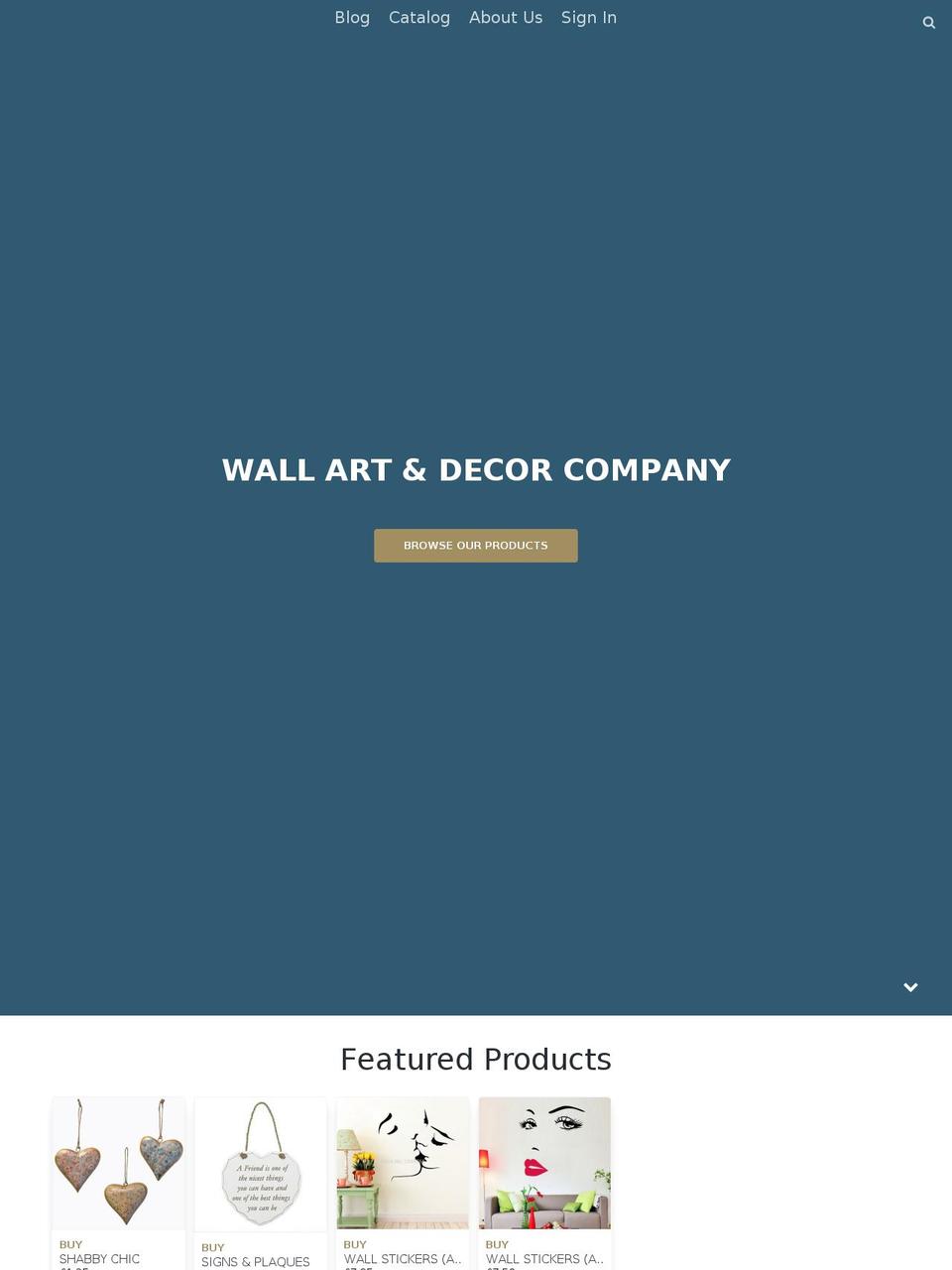 wallartanddecorcompany.com shopify website screenshot