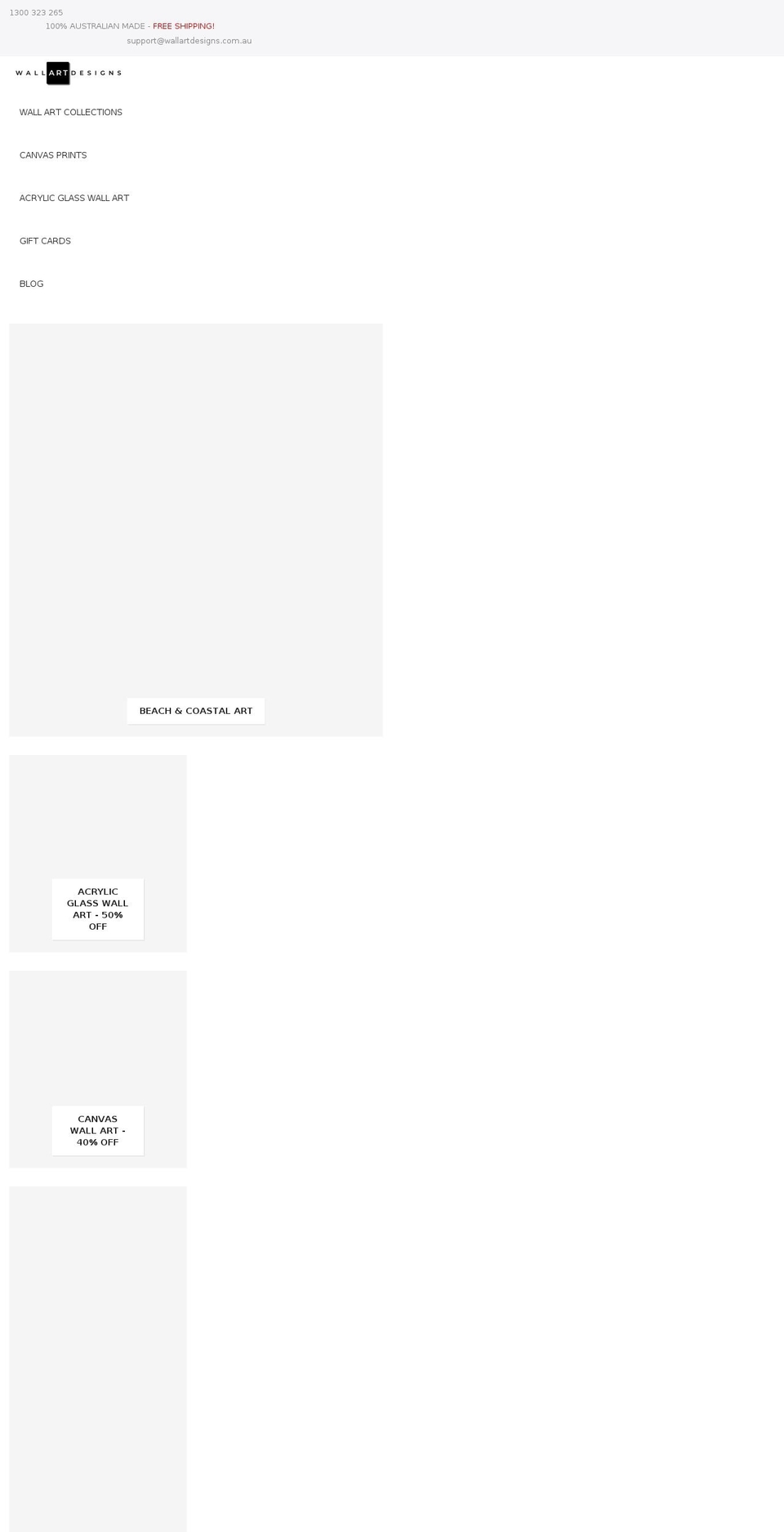 wallartdesigns.com.au shopify website screenshot