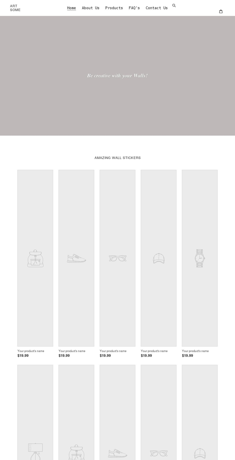 wallartsome.com shopify website screenshot