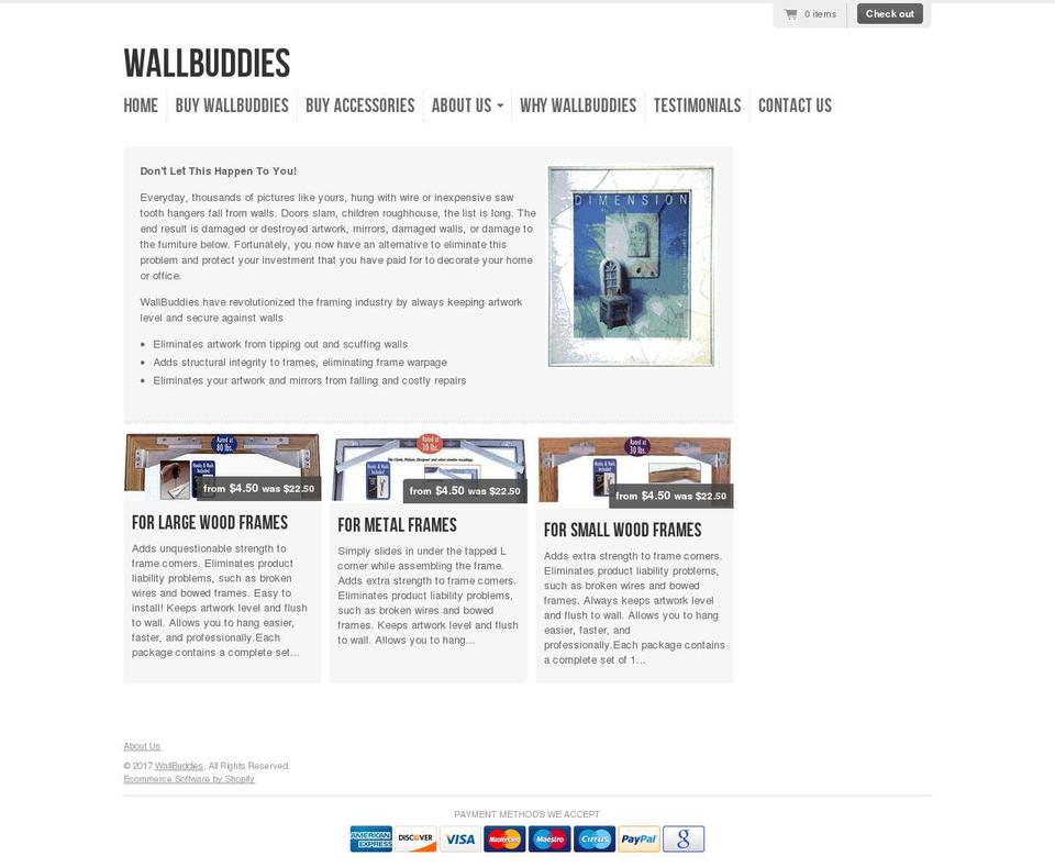 wallbuddies.com shopify website screenshot
