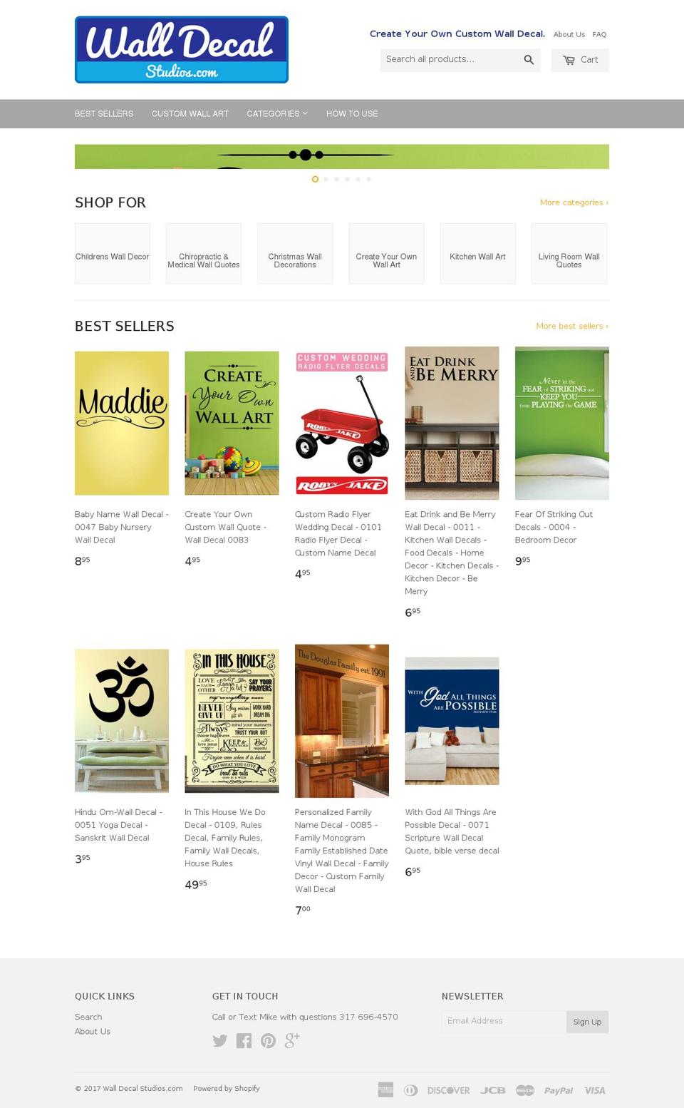 walldecalsolutions.com shopify website screenshot