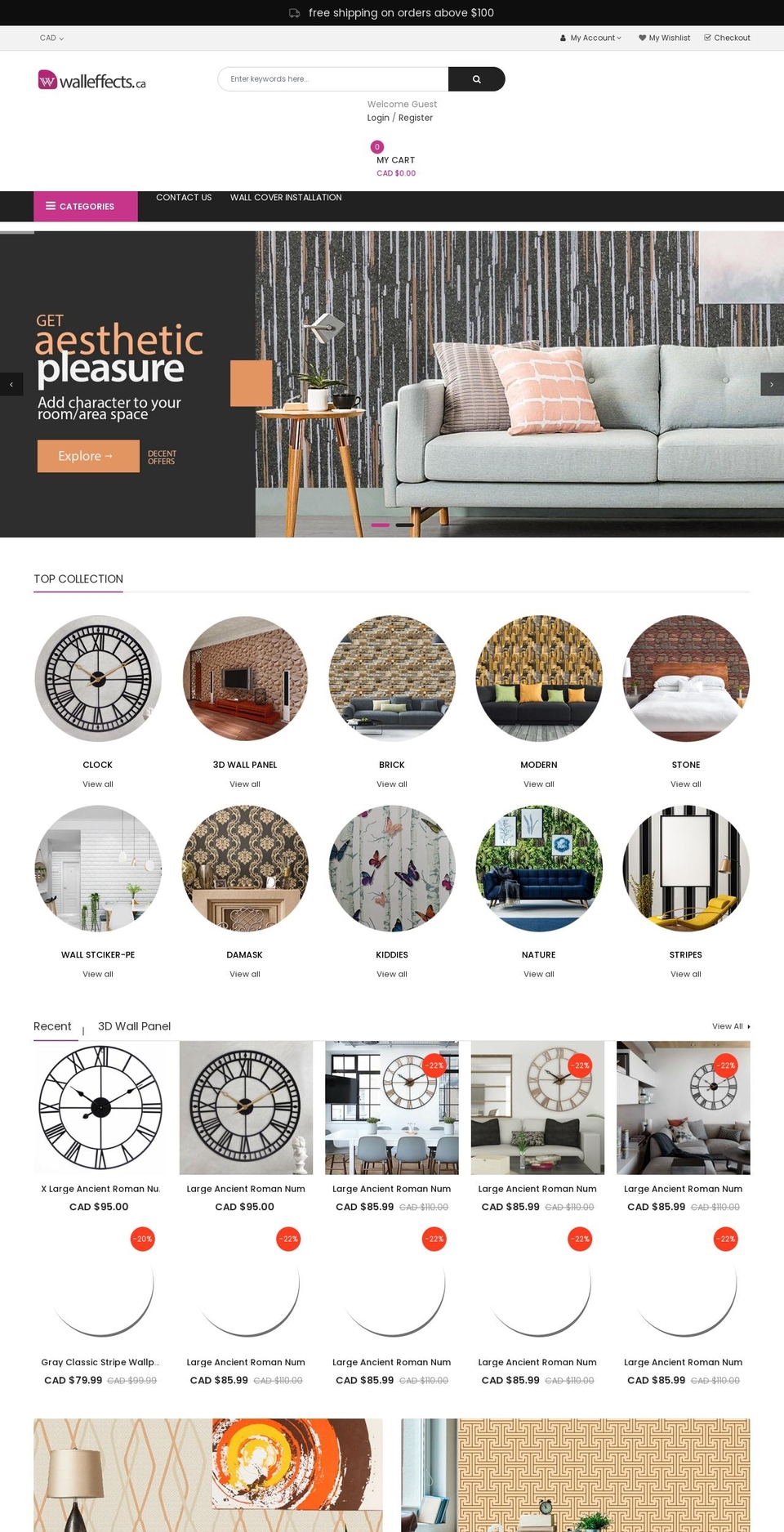 walleffects.ca shopify website screenshot