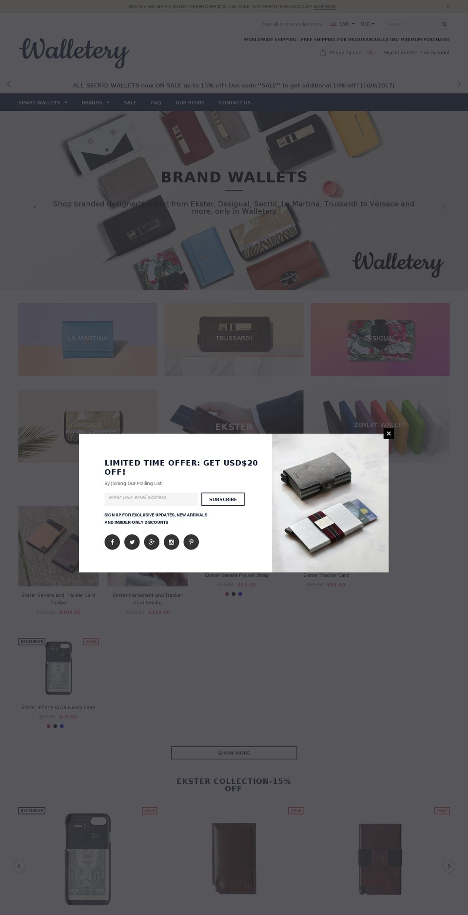 walletery.com shopify website screenshot