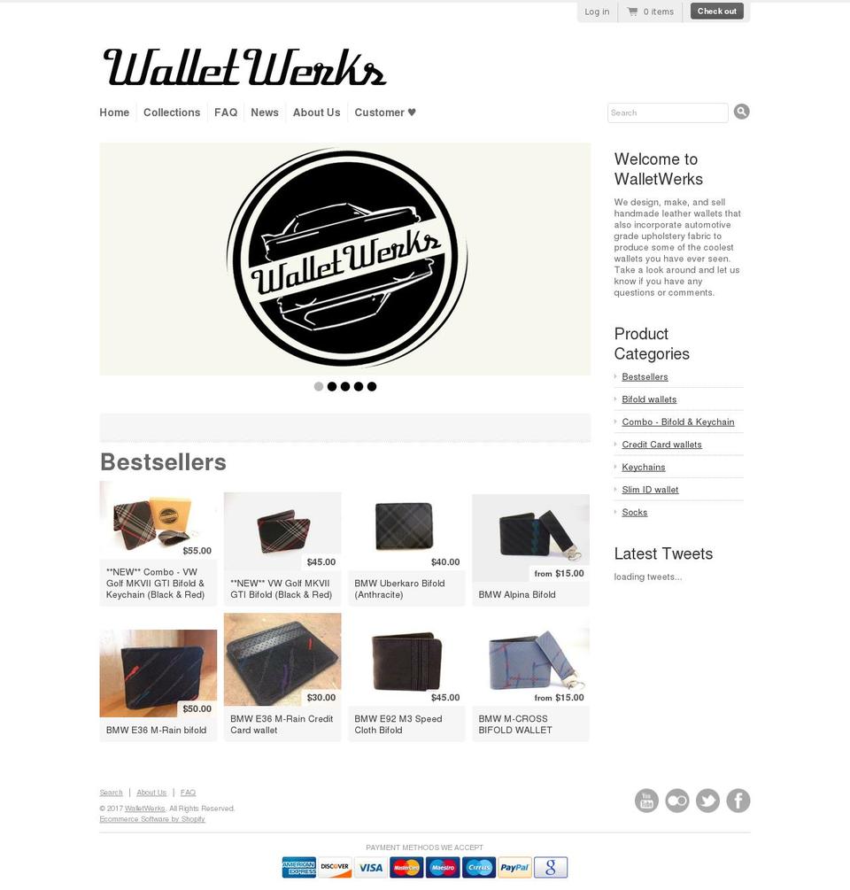 walletwerks.com shopify website screenshot