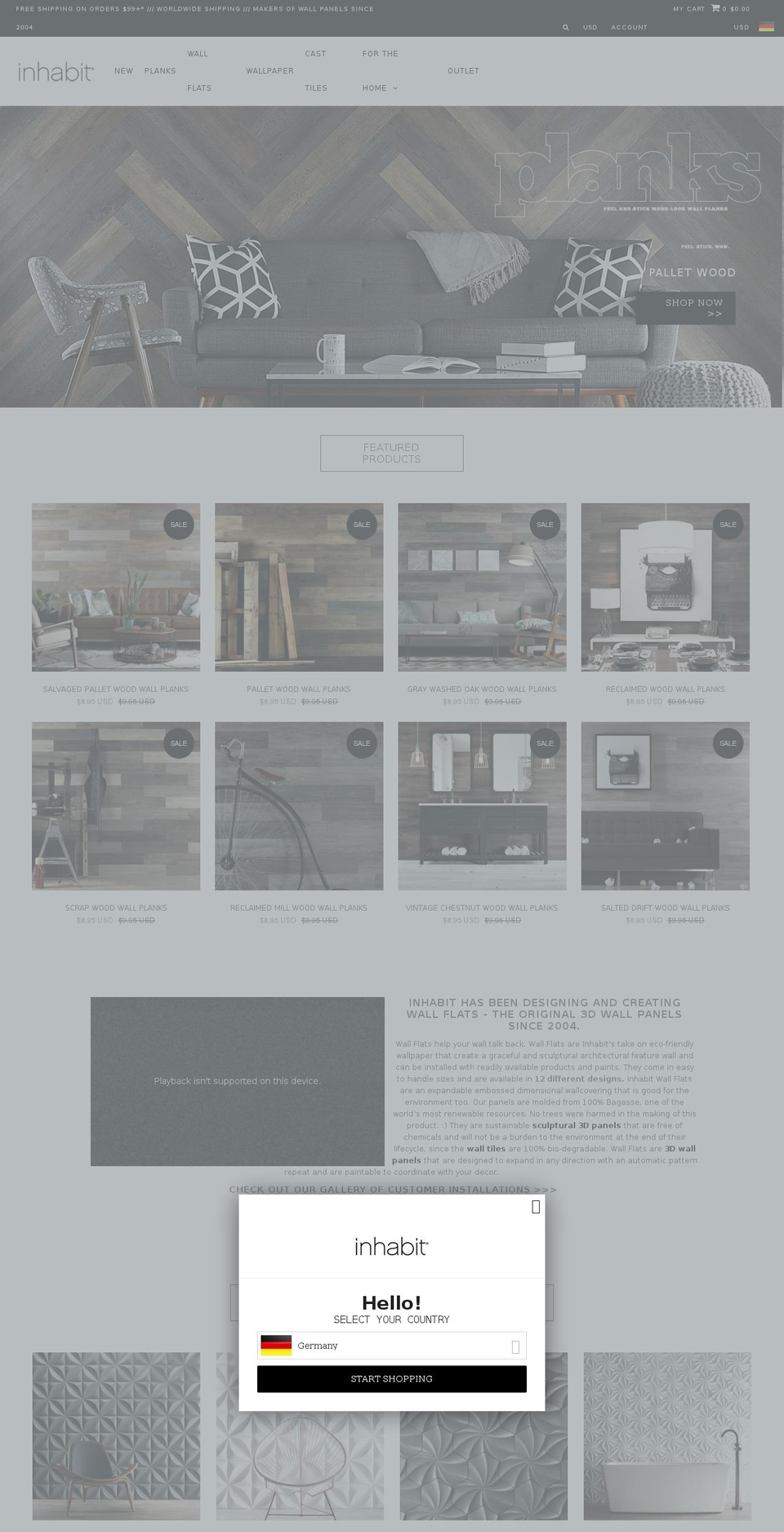 wallflats.com shopify website screenshot