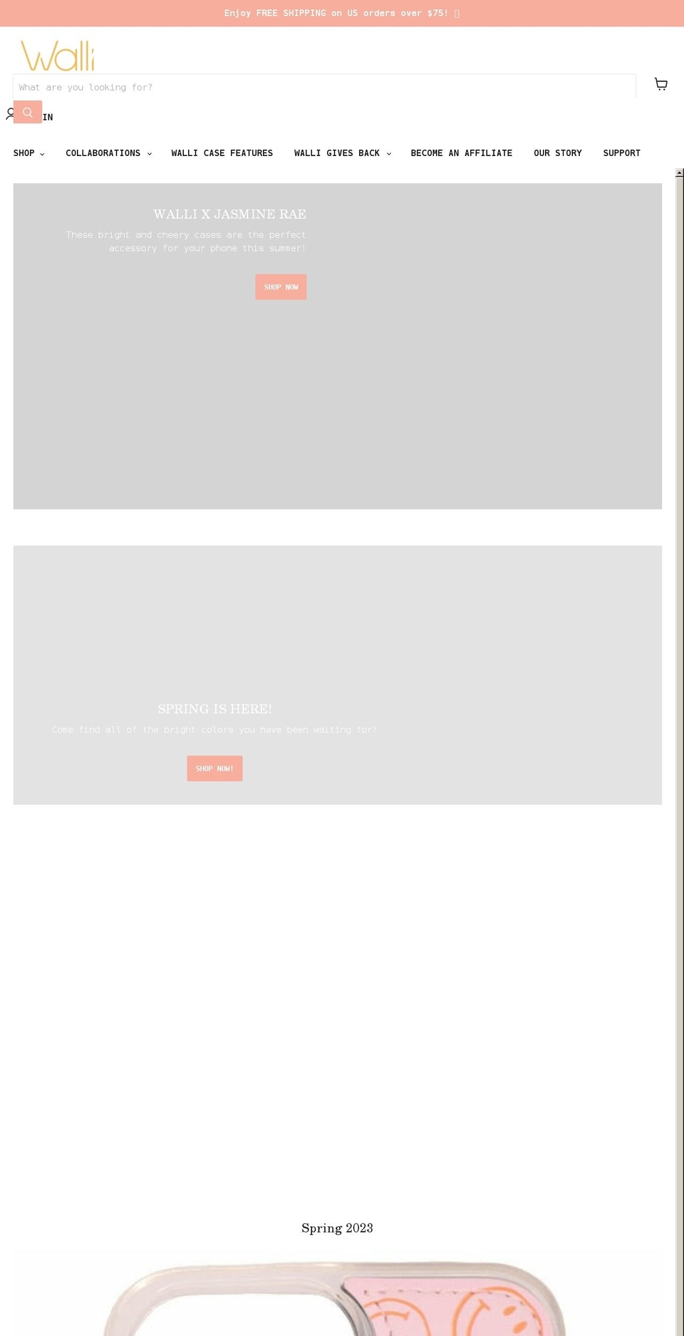 wallicases.com shopify website screenshot
