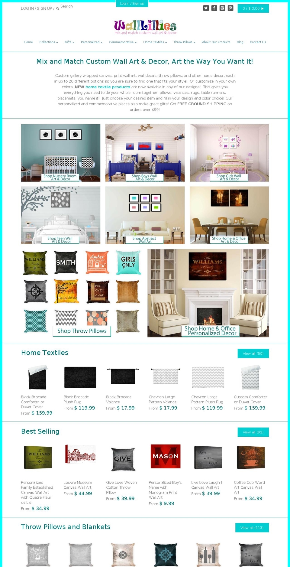 walllillies.com shopify website screenshot