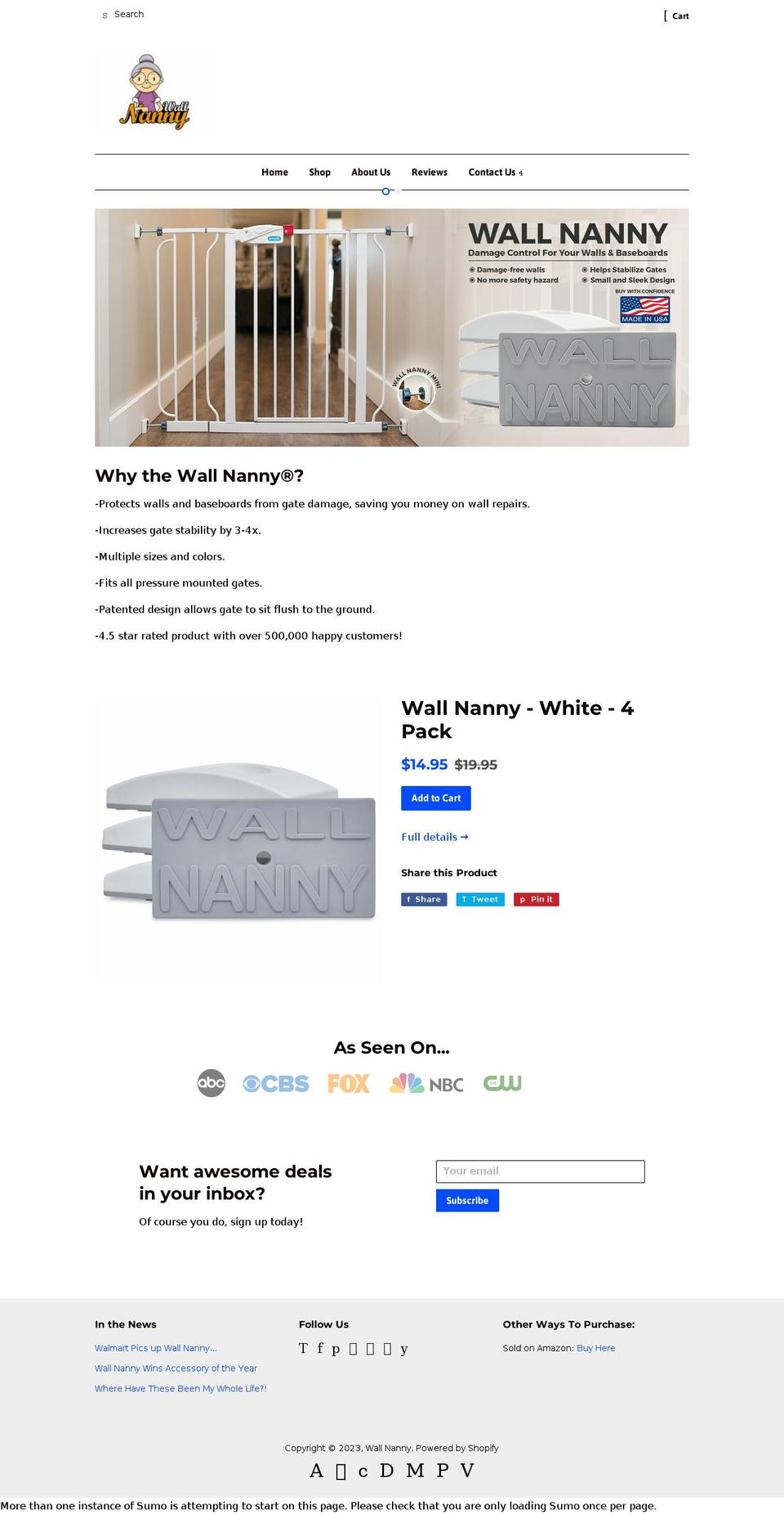 wallnanny.com shopify website screenshot