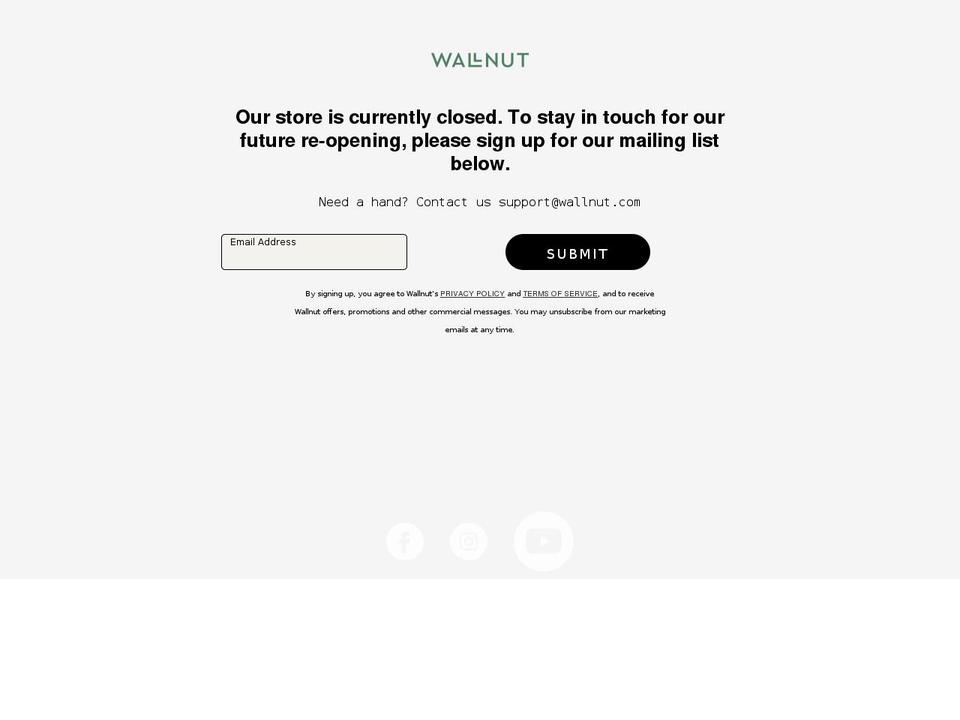 wallnut.com shopify website screenshot