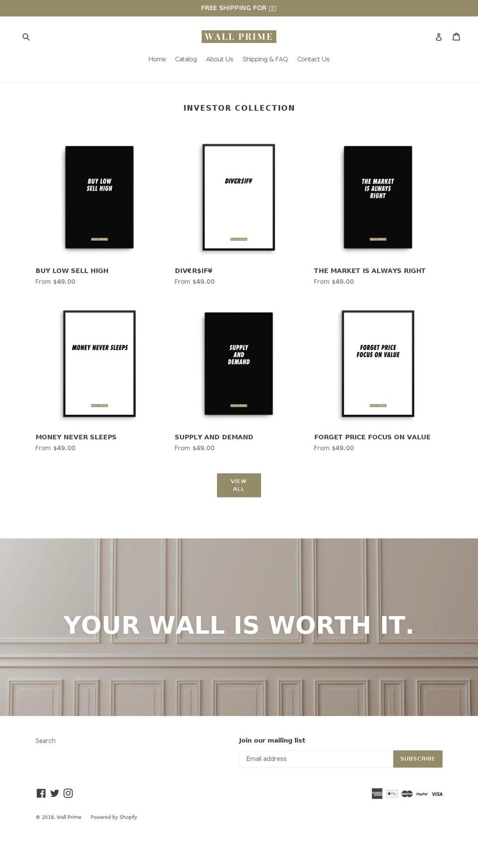 wallprime.com shopify website screenshot