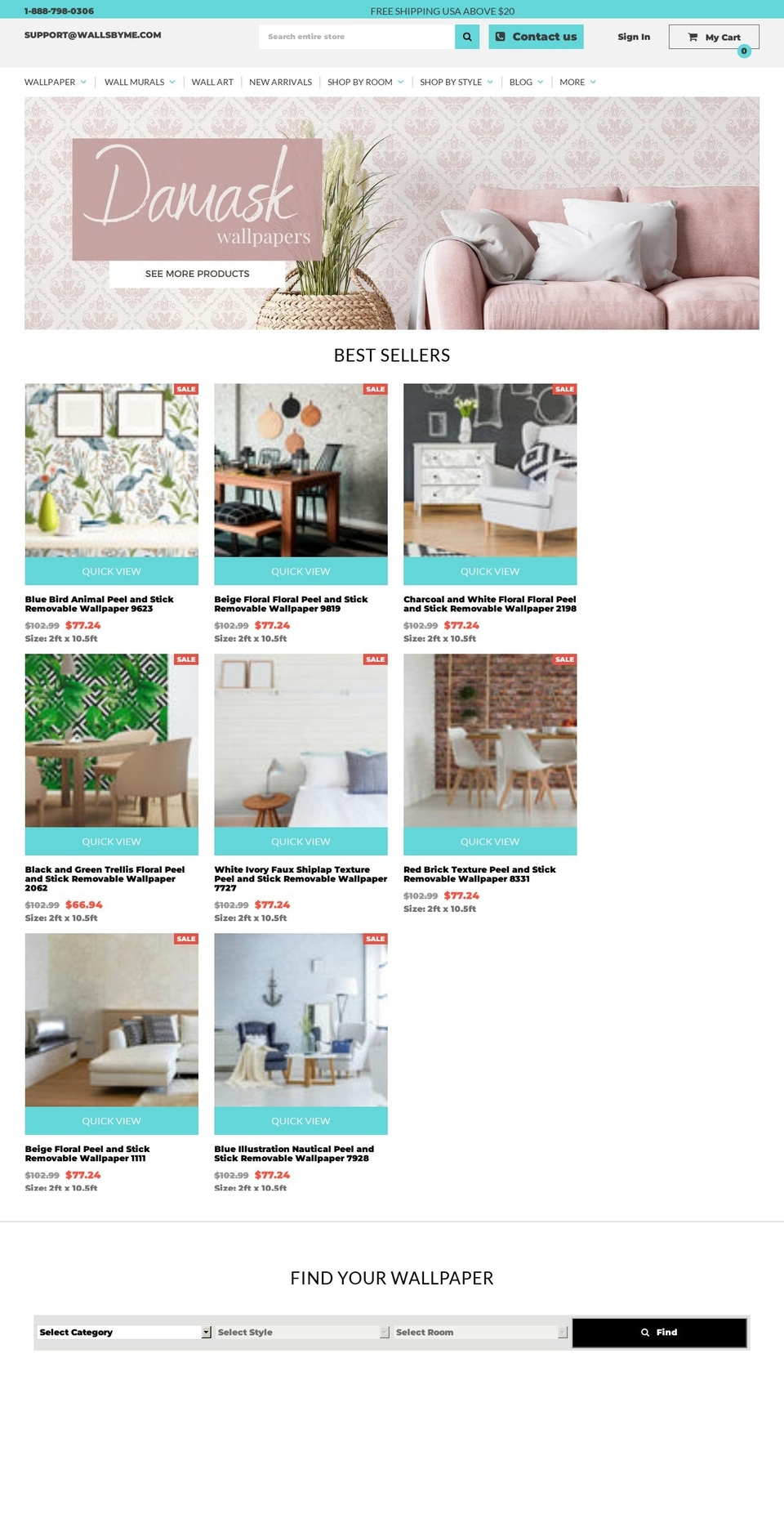 wallsbyme.com shopify website screenshot