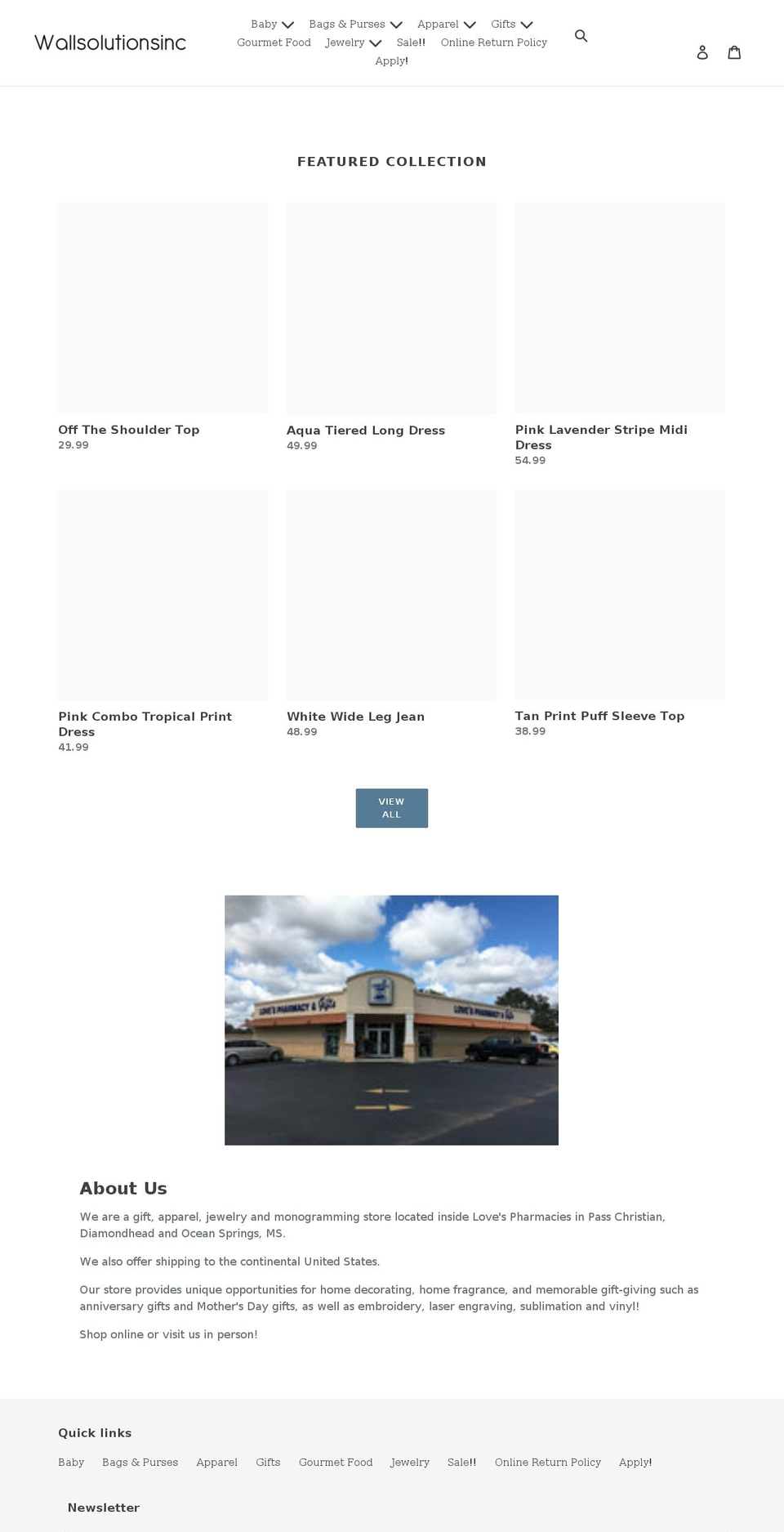 wallsolutionsinc.com shopify website screenshot