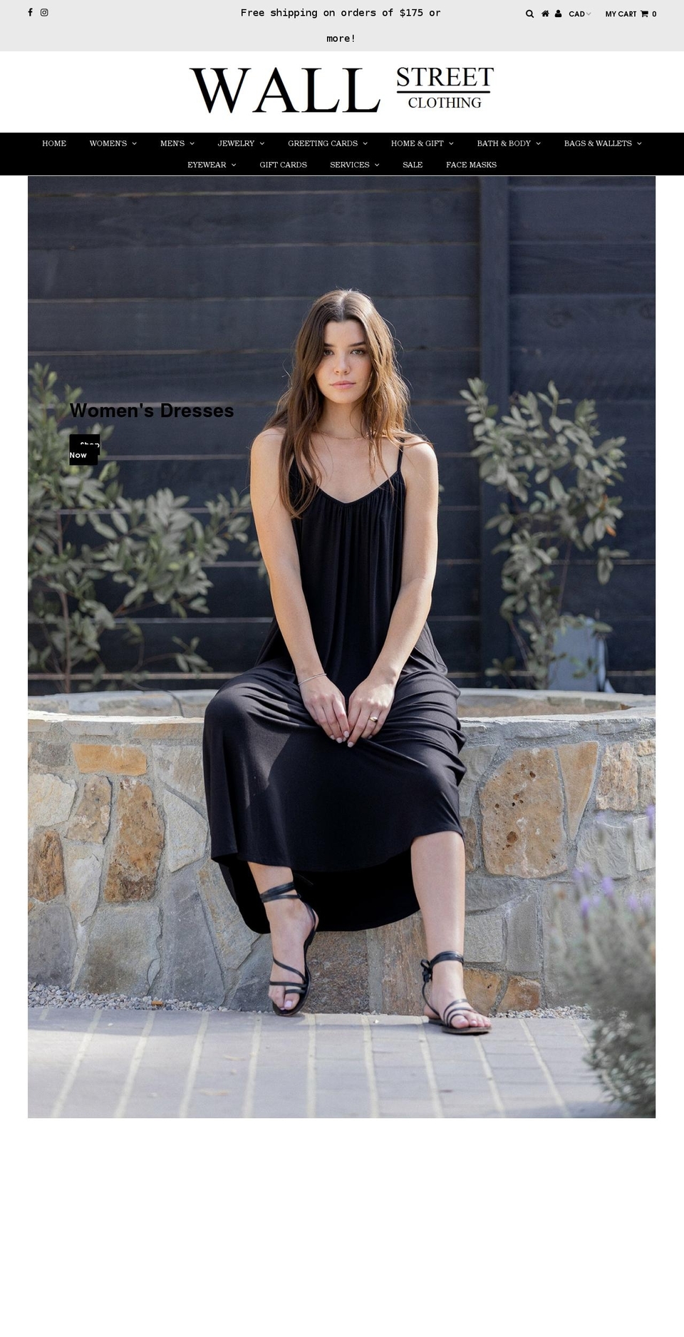 wallstreetclothing.com shopify website screenshot