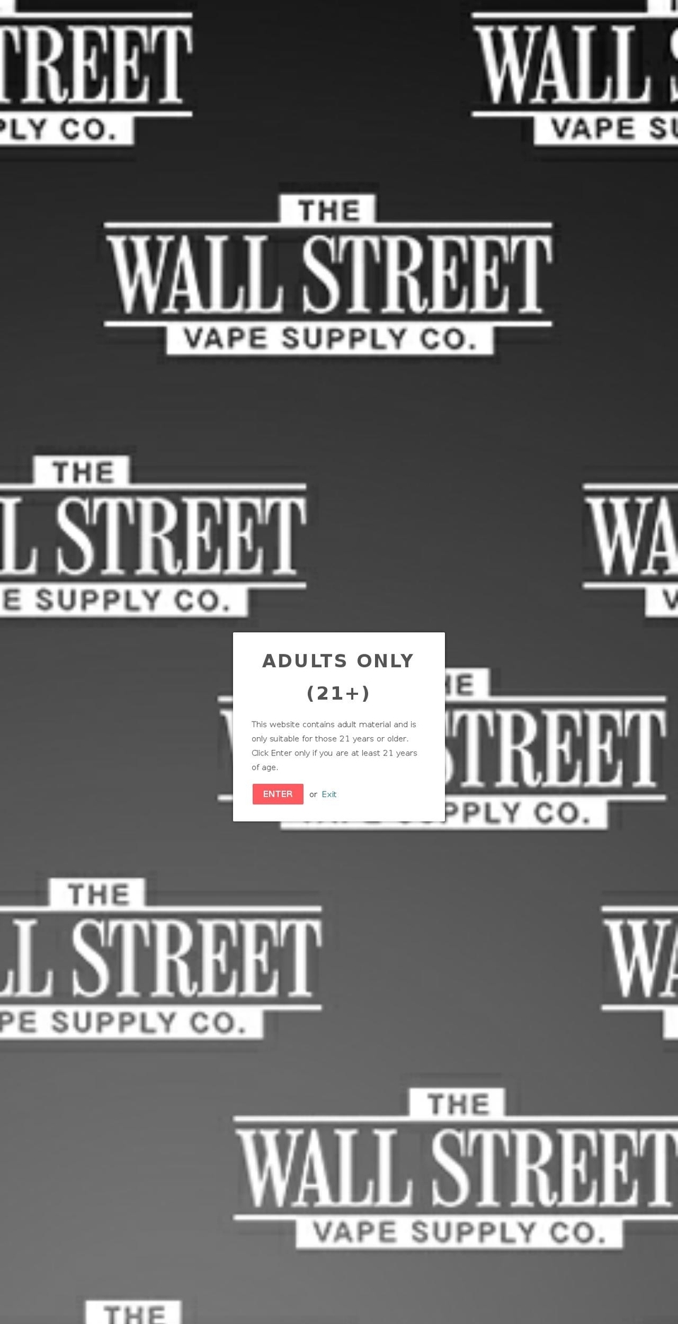 wallstreetvape.com shopify website screenshot
