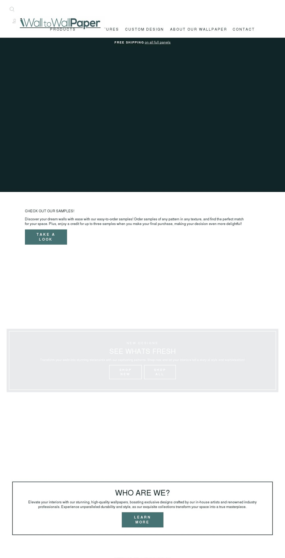walltowallpaper.net shopify website screenshot