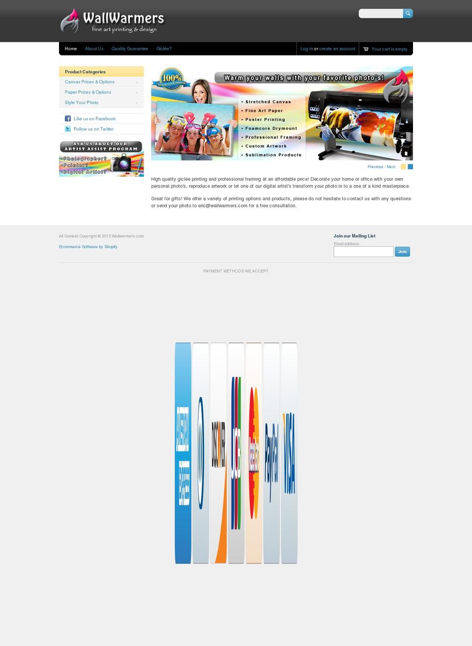 wallwarmers.com shopify website screenshot
