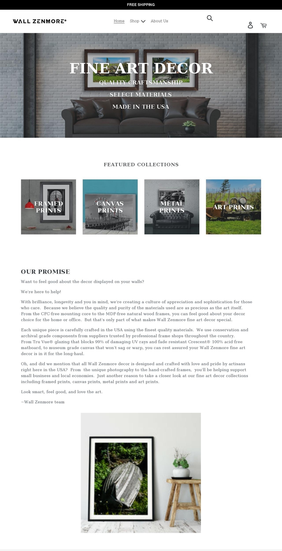 wallzenmore.com shopify website screenshot