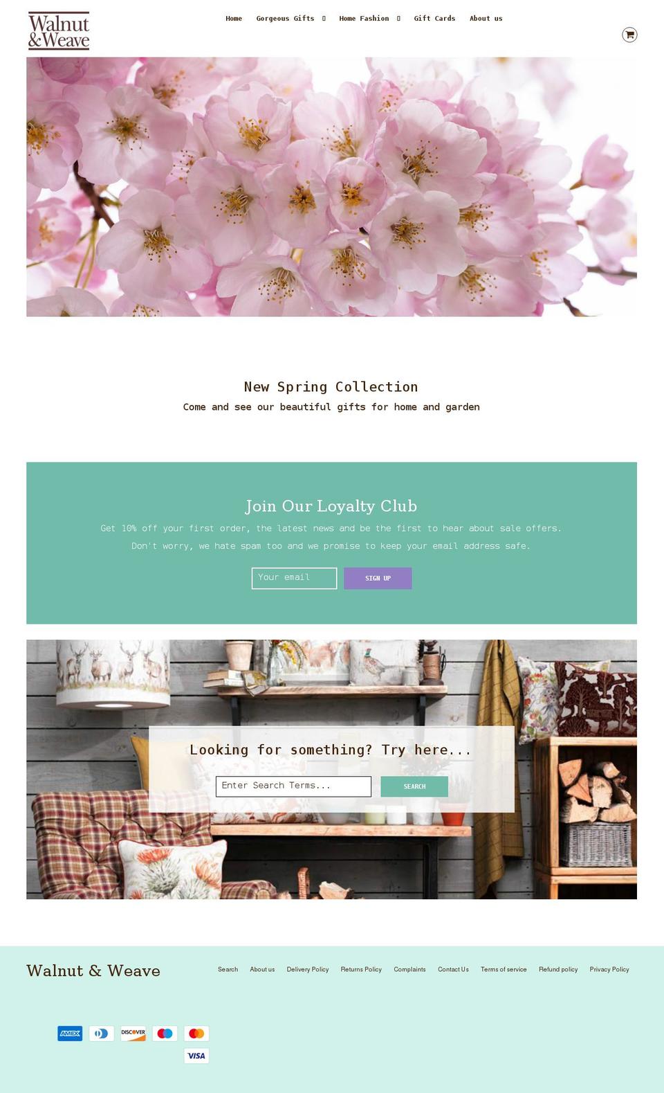 walnutandweave.co.uk shopify website screenshot