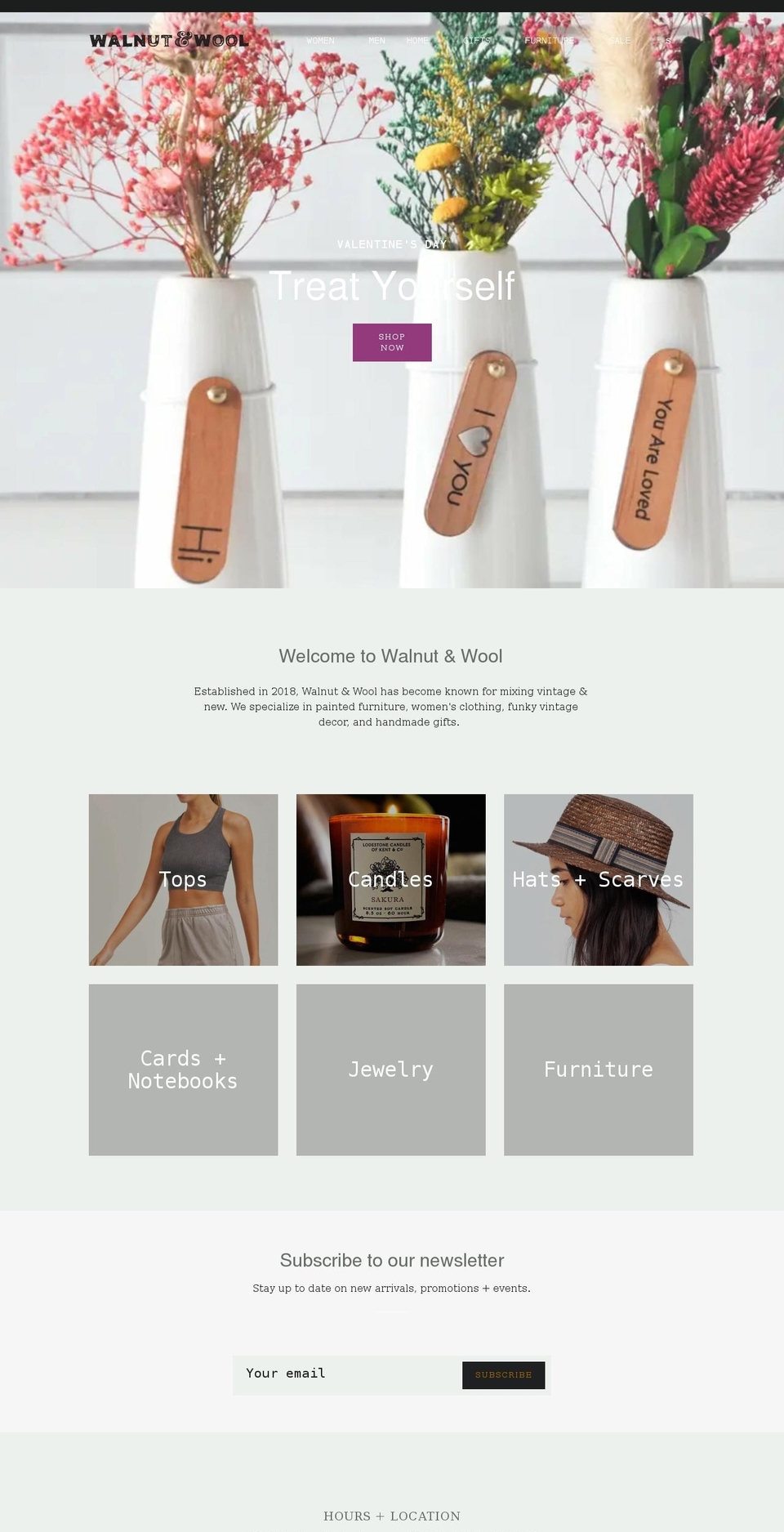 walnutandwool.com shopify website screenshot